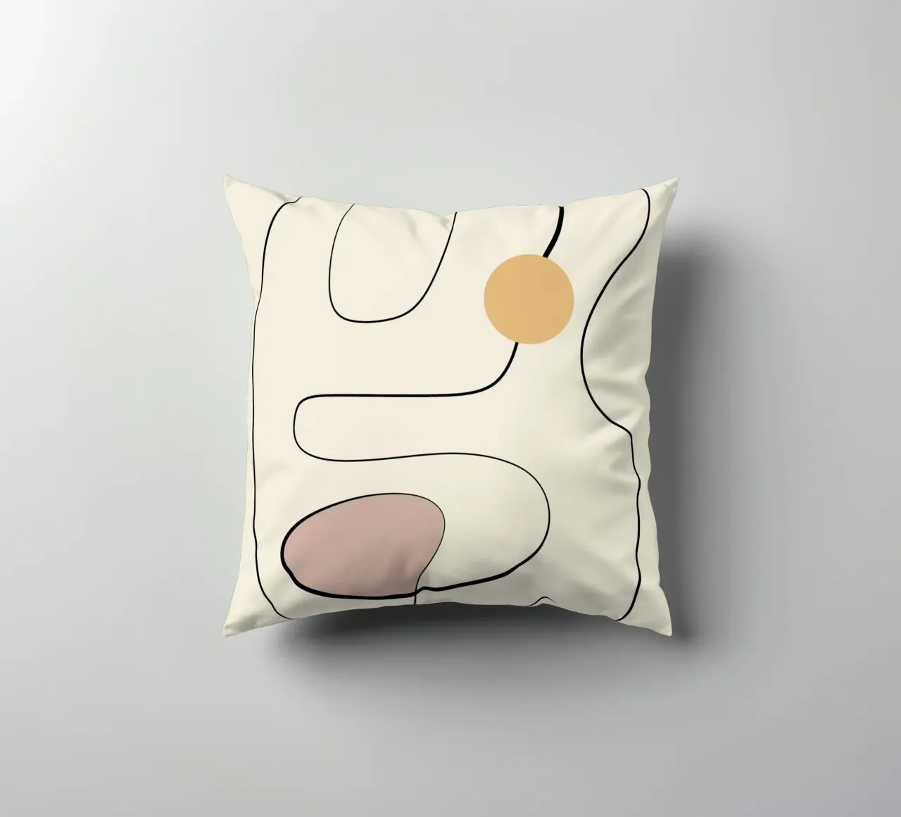 Minimal graceful line art abstract 21 cuscino da Little Dean