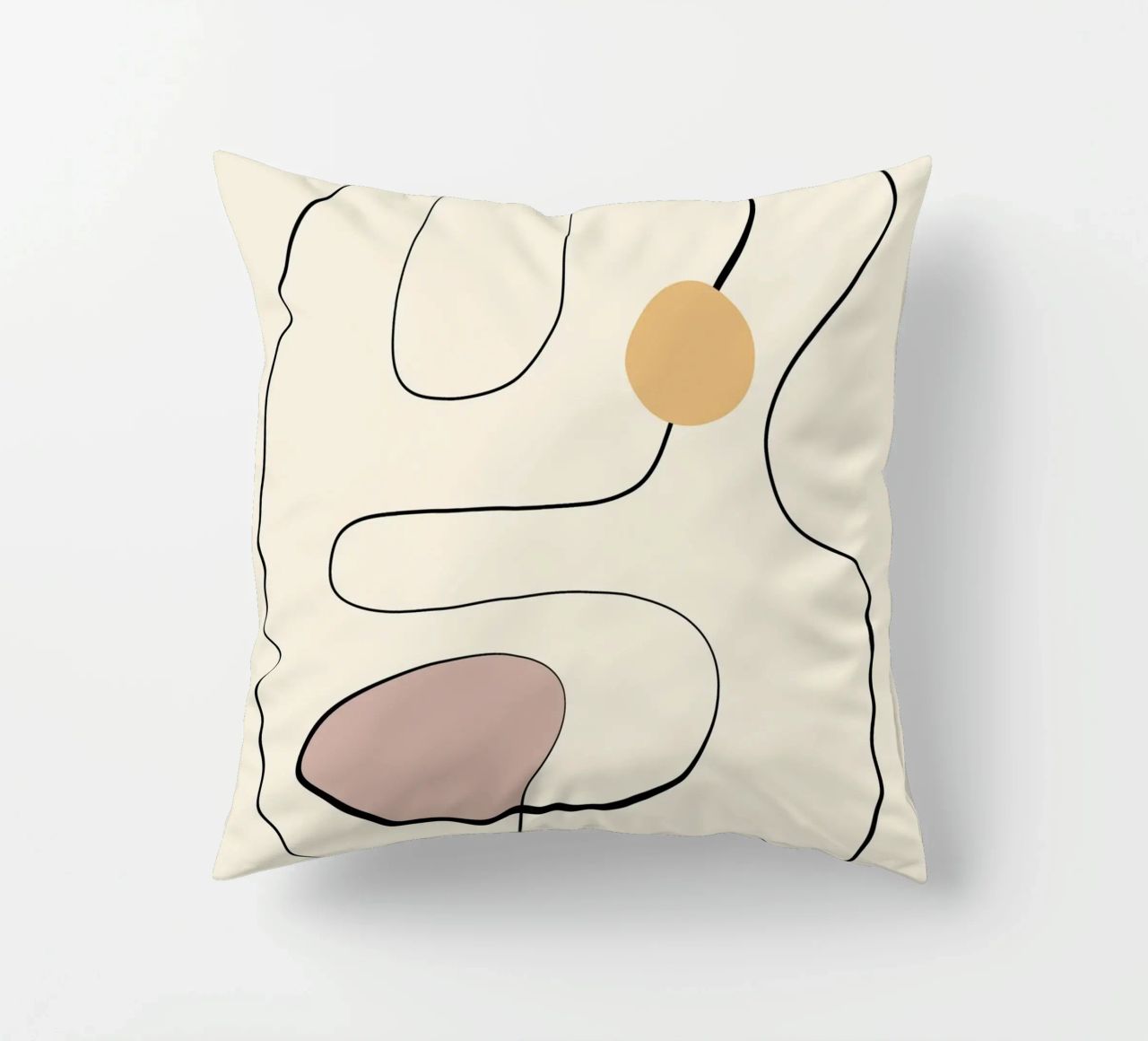 Minimal graceful line art abstract 21 decorative cushion by Little Dean