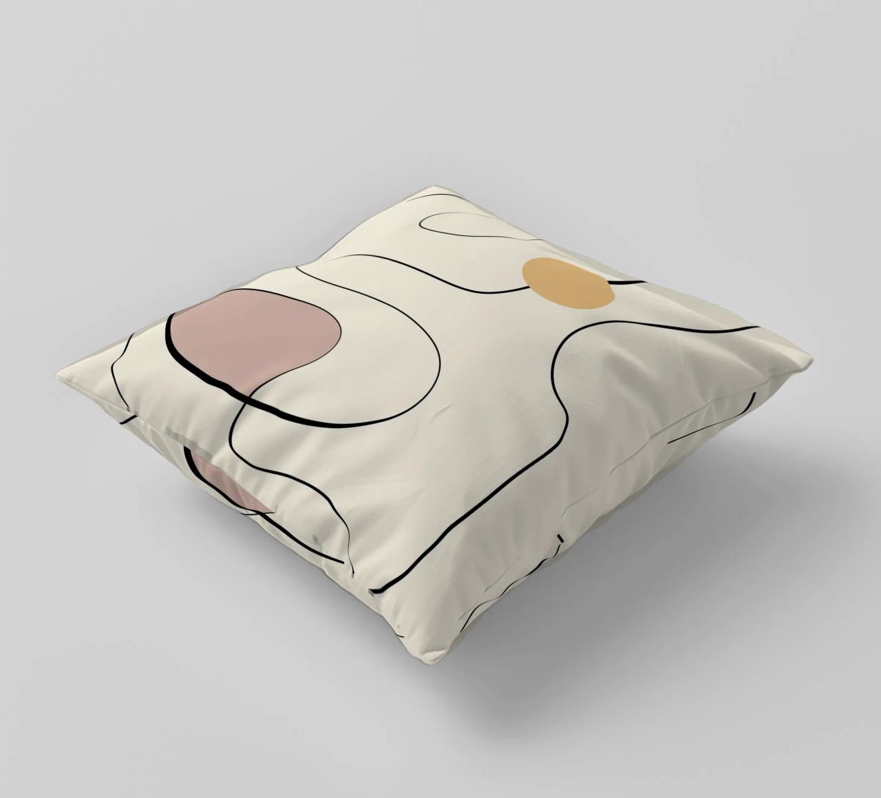 Minimal graceful line art abstract 21 decorative cushion by Little Dean