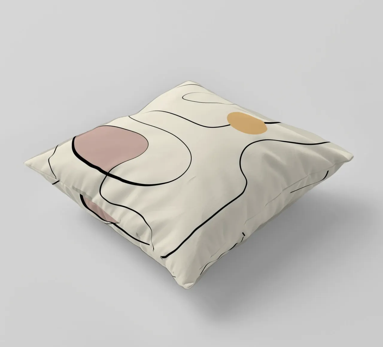 Minimal graceful line art abstract 21 cuscino da Little Dean