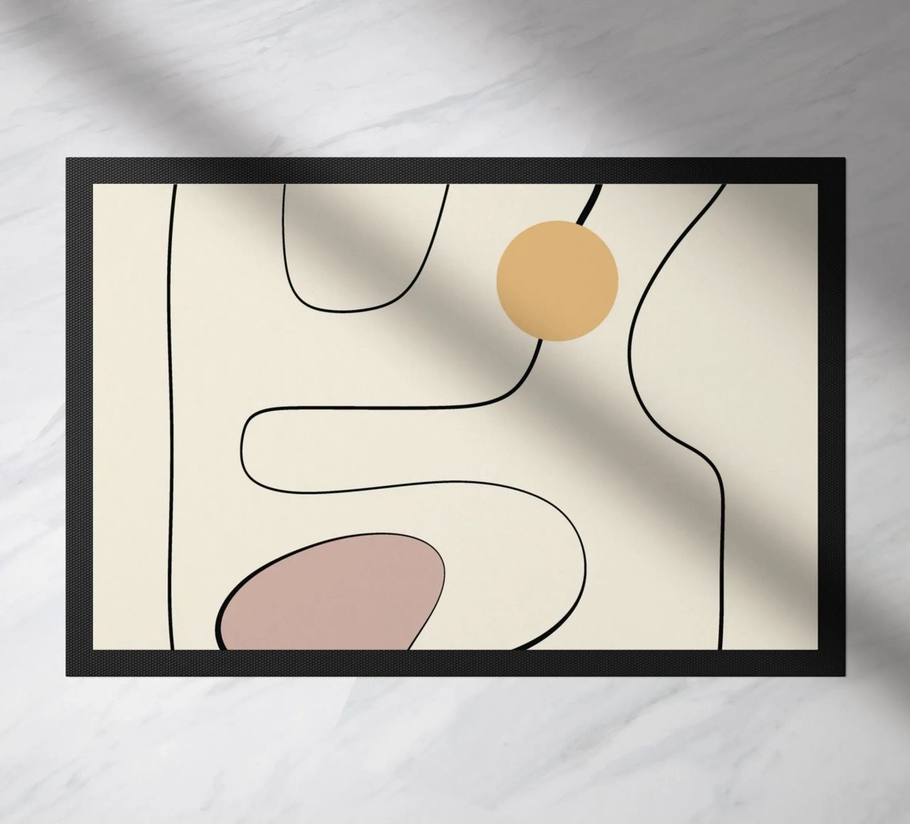 Minimal graceful line art abstract 21 doormat by Little Dean