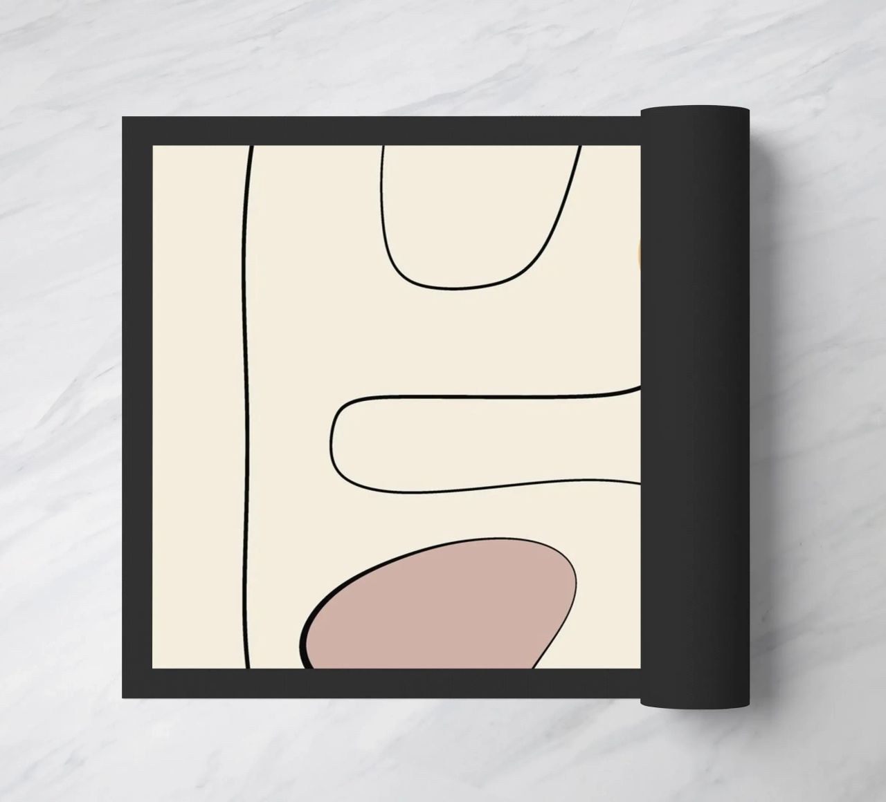 Minimal graceful line art abstract 21 doormat by Little Dean