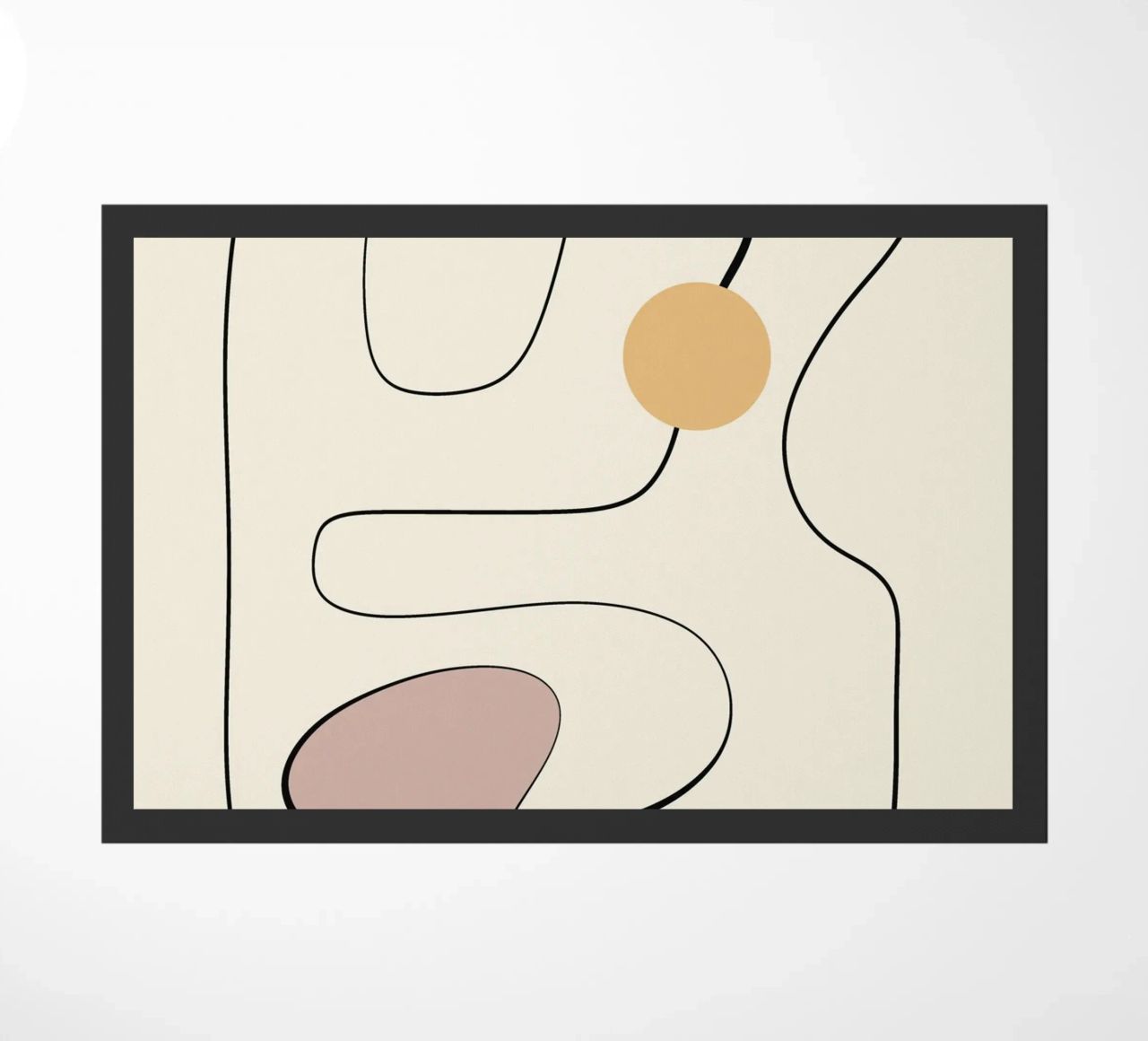 Minimal graceful line art abstract 21 doormat by Little Dean