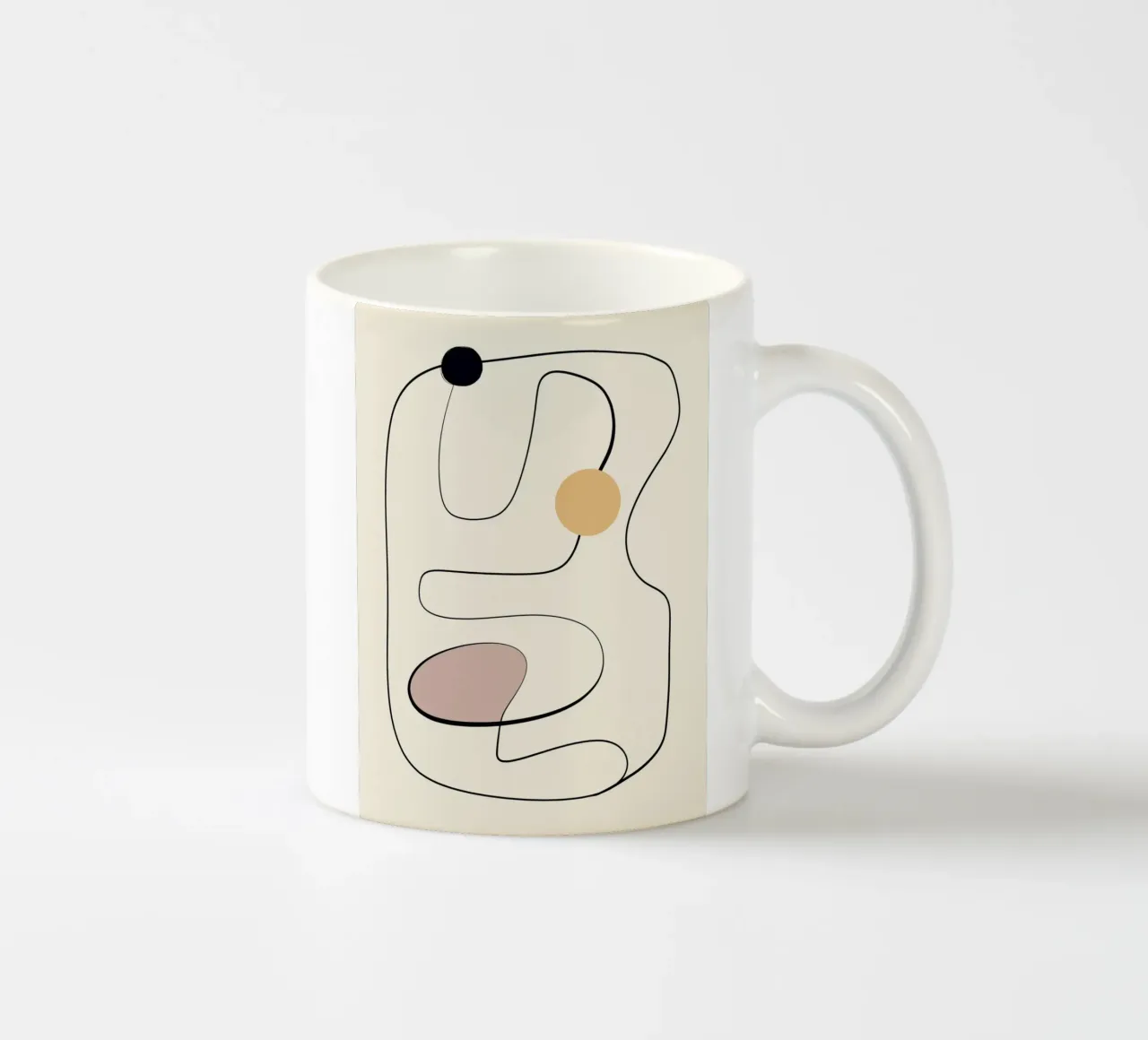 Minimal graceful line art abstract 21 tazza in ceramica da Little Dean