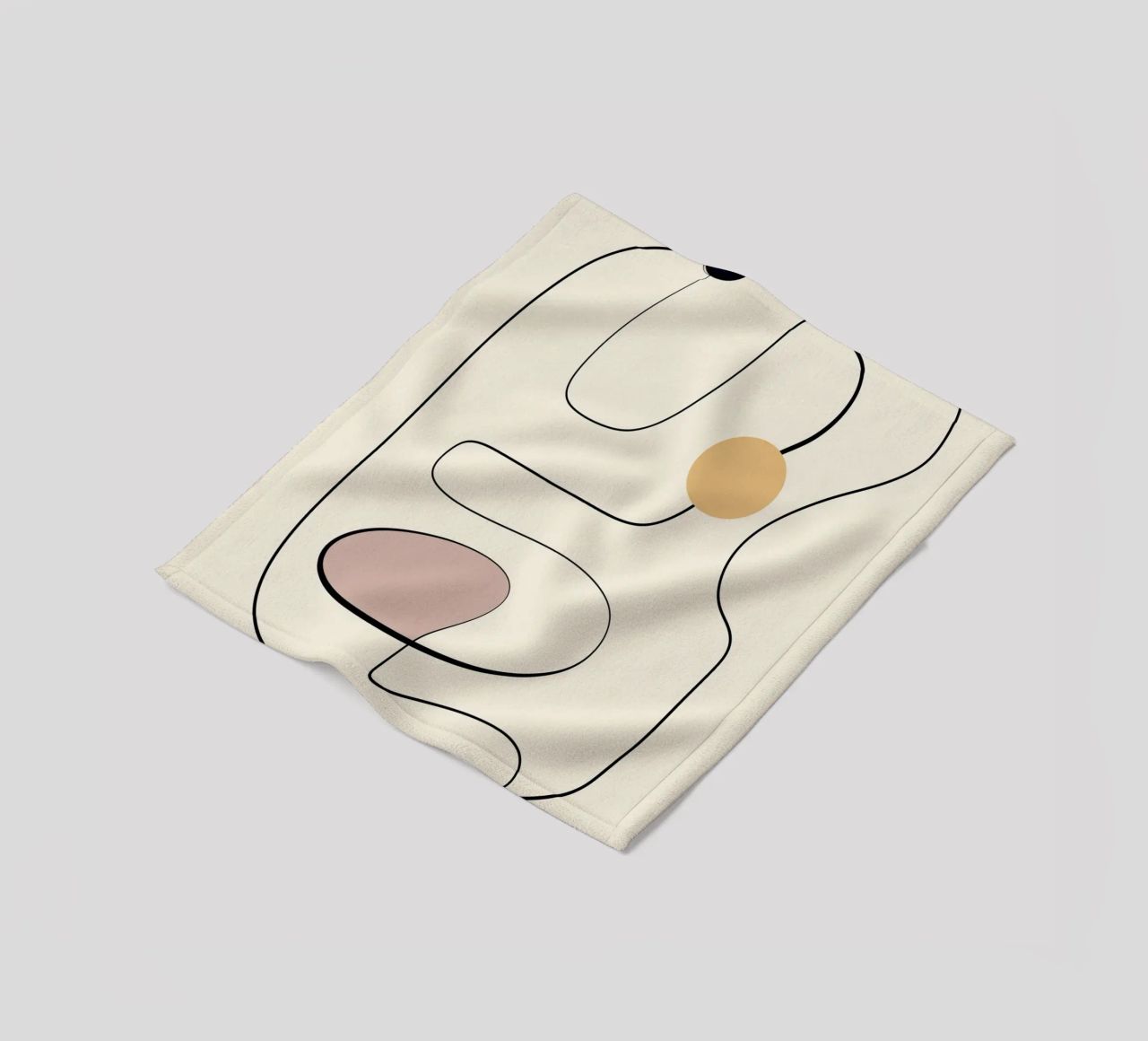 Minimal graceful line art abstract 21 fleece blanket by Little Dean