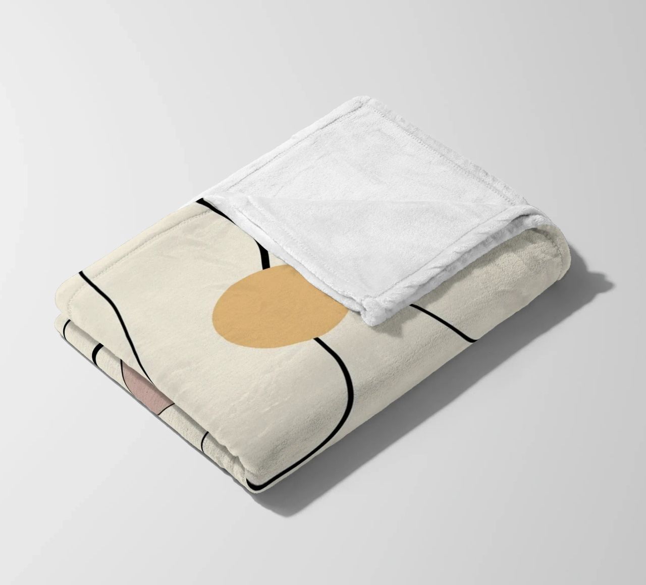 Minimal graceful line art abstract 21 fleece blanket by Little Dean
