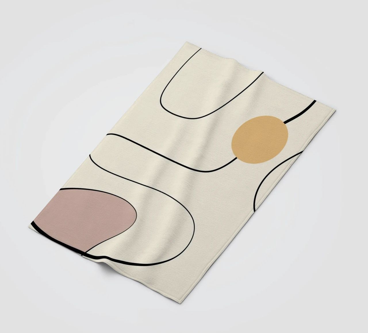 Minimal graceful line art abstract 21 fleece blanket by Little Dean