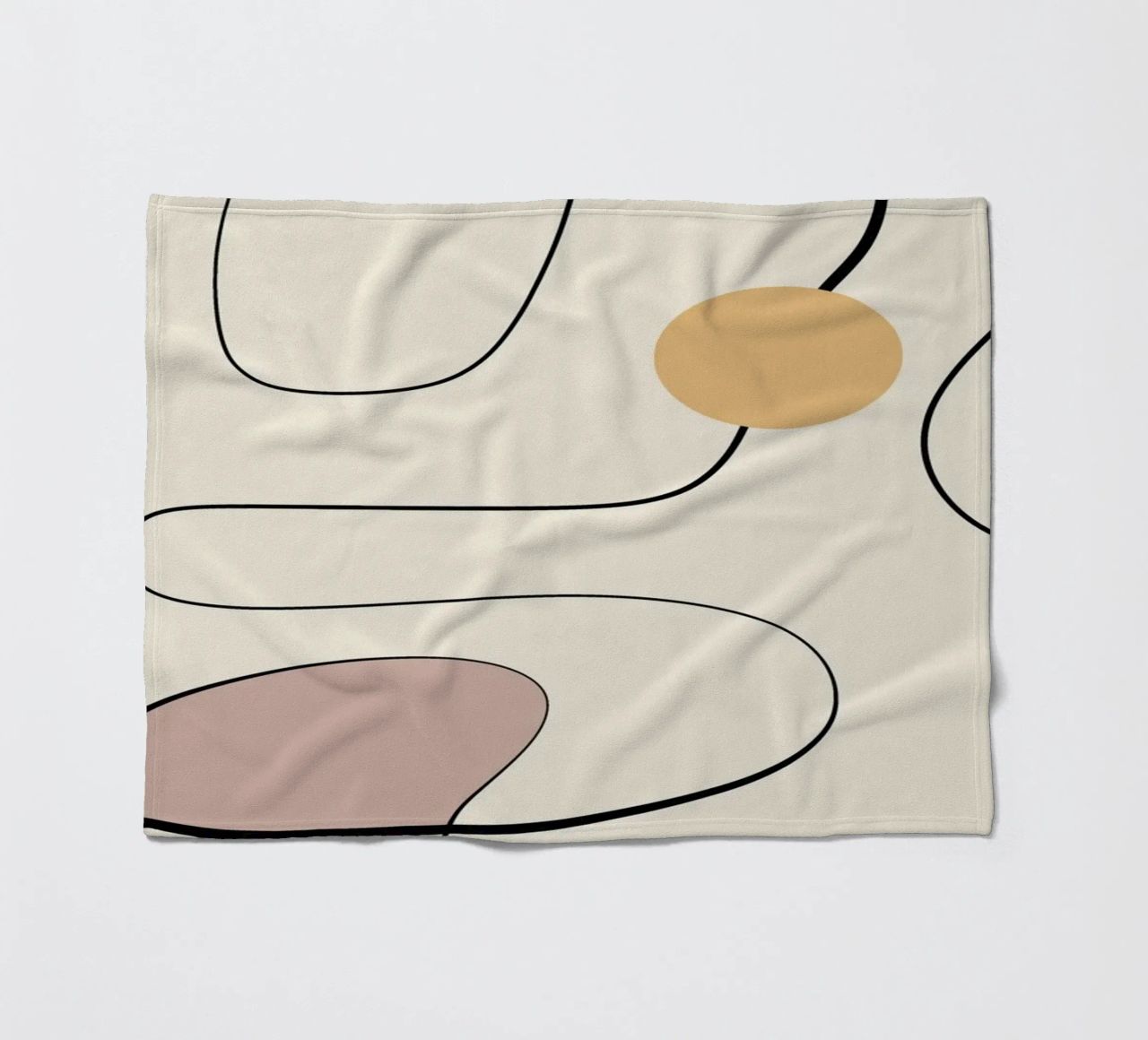 Minimal graceful line art abstract 21 fleece blanket by Little Dean