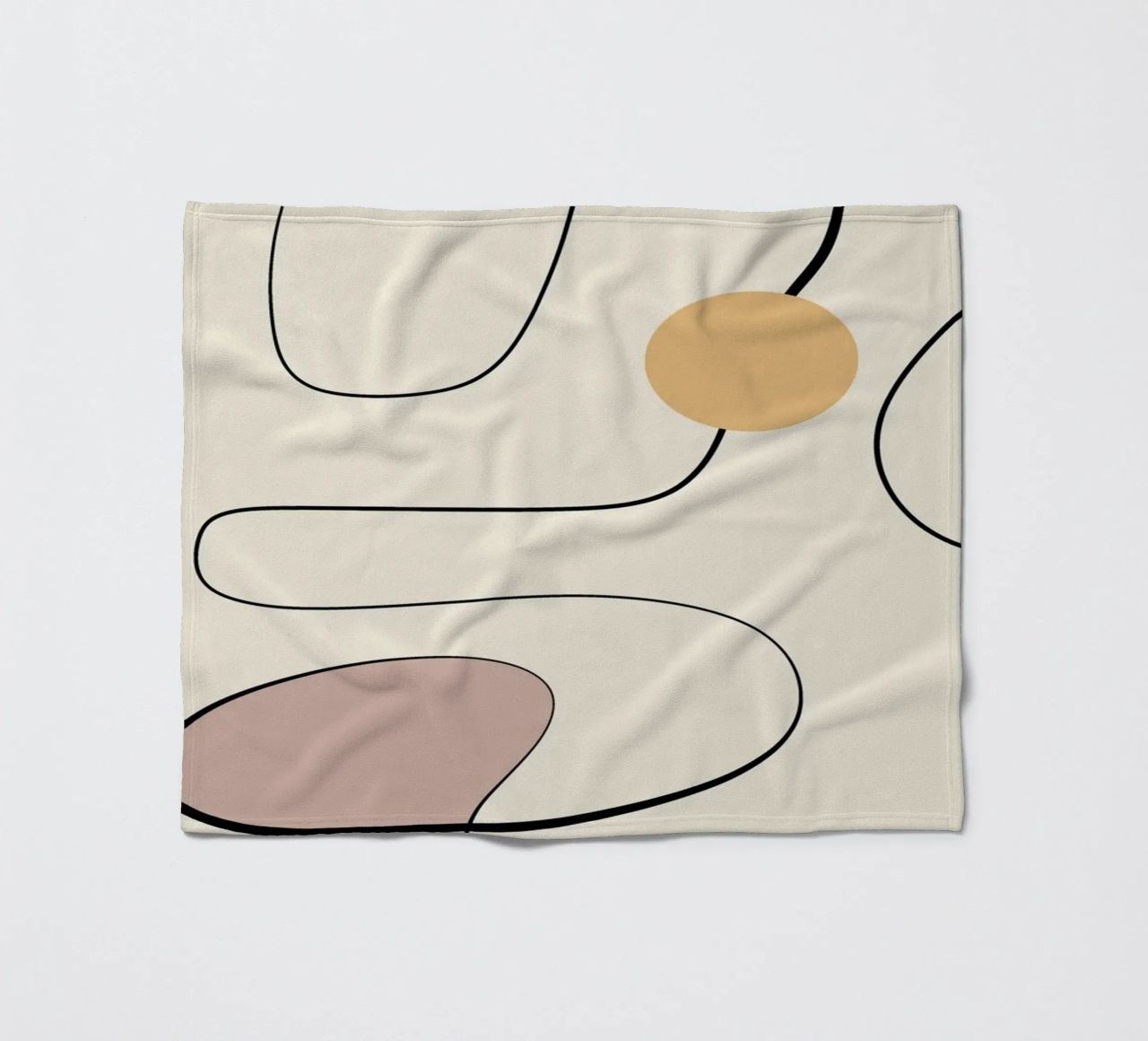 Minimal graceful line art abstract 21 fleece blanket by Little Dean