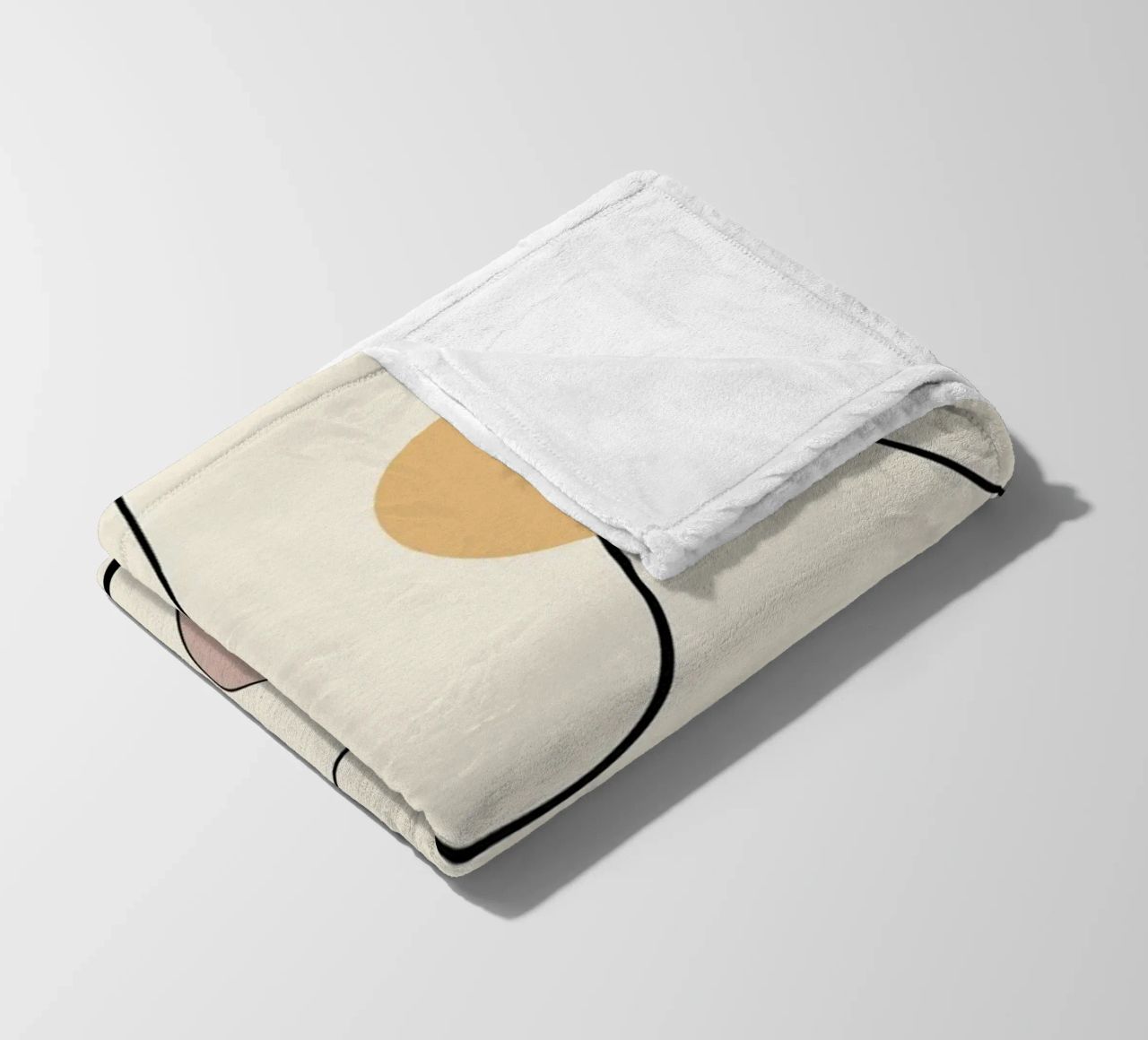 Minimal graceful line art abstract 21 fleece blanket by Little Dean