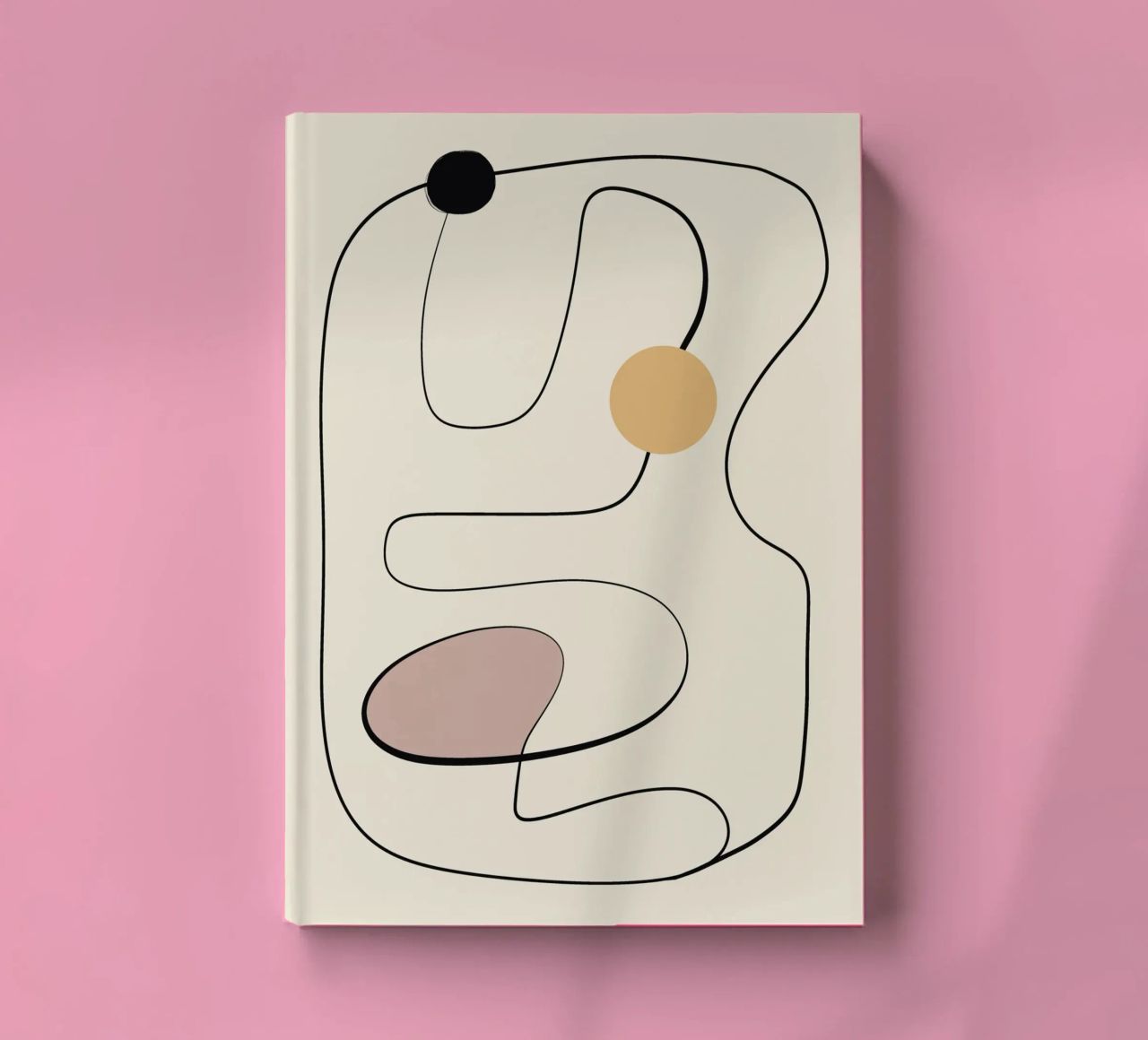 Minimal graceful line art abstract 21 notebook by Little Dean