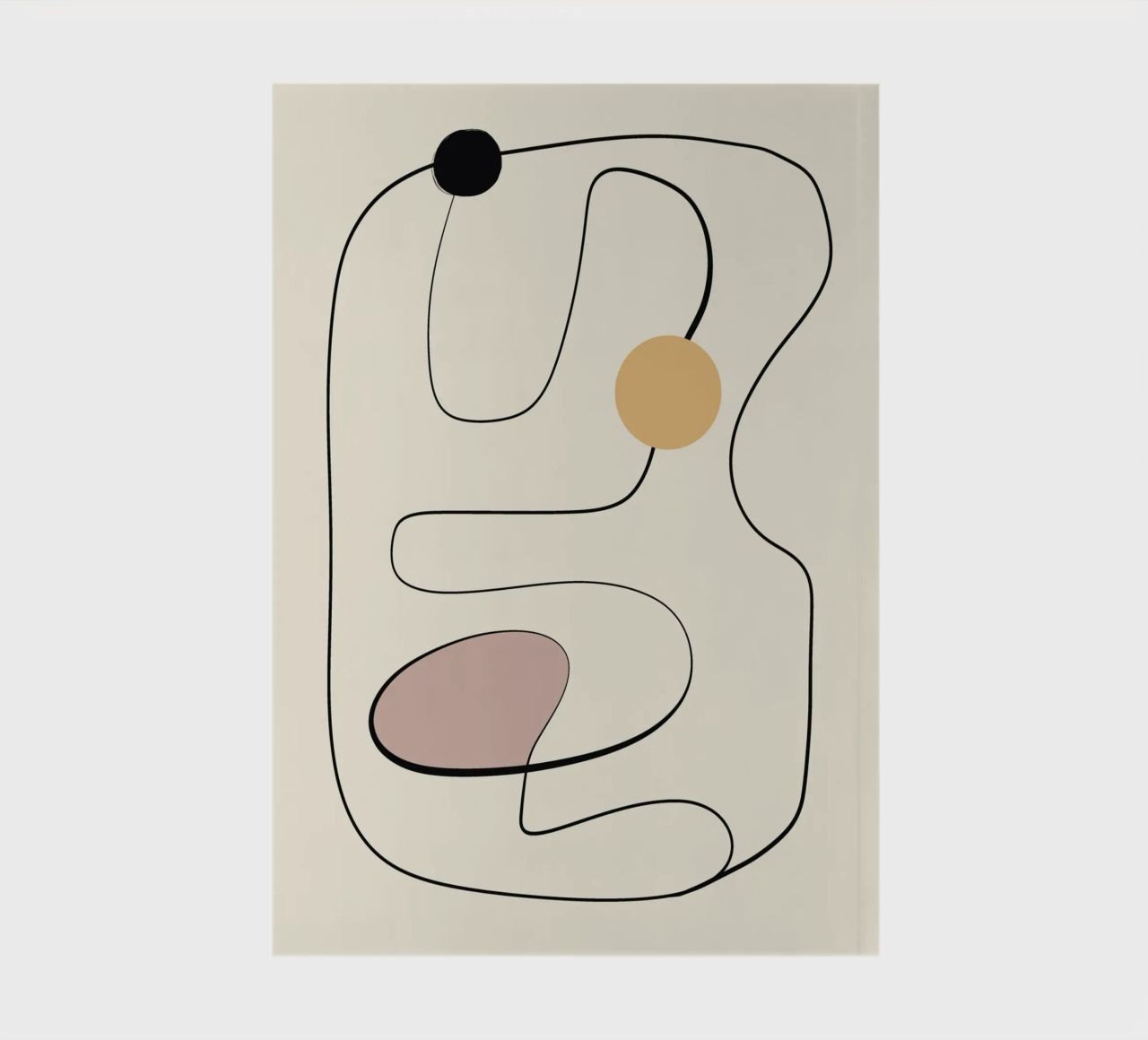Minimal graceful line art abstract 21 notebook by Little Dean