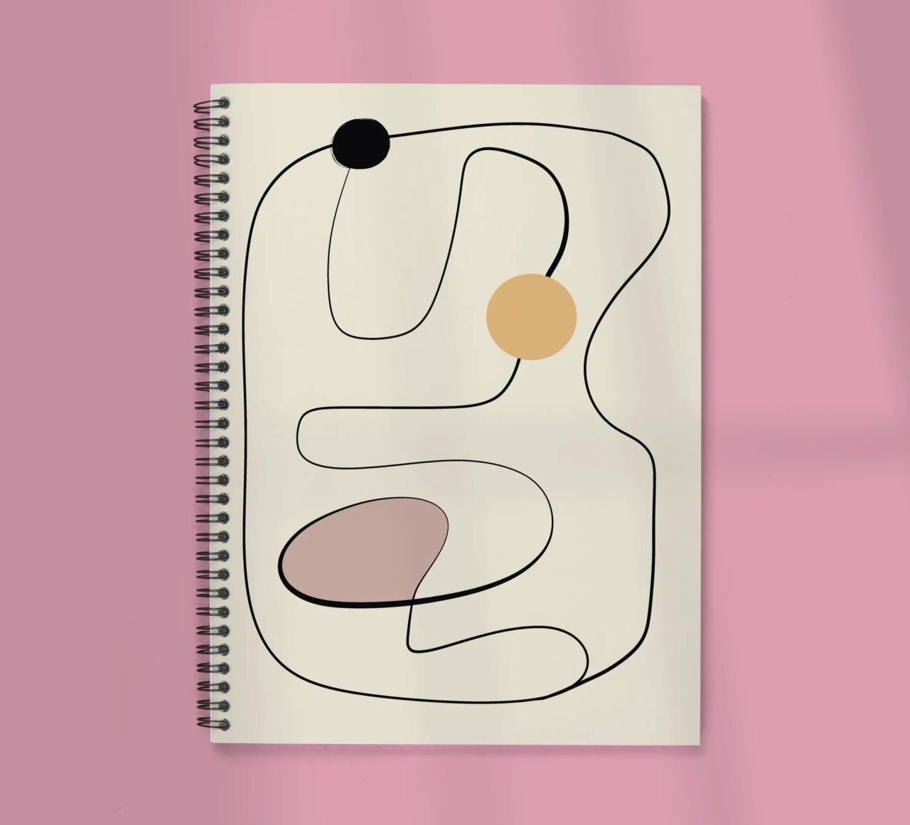 Minimal graceful line art abstract 21 spiral notebook by Little Dean