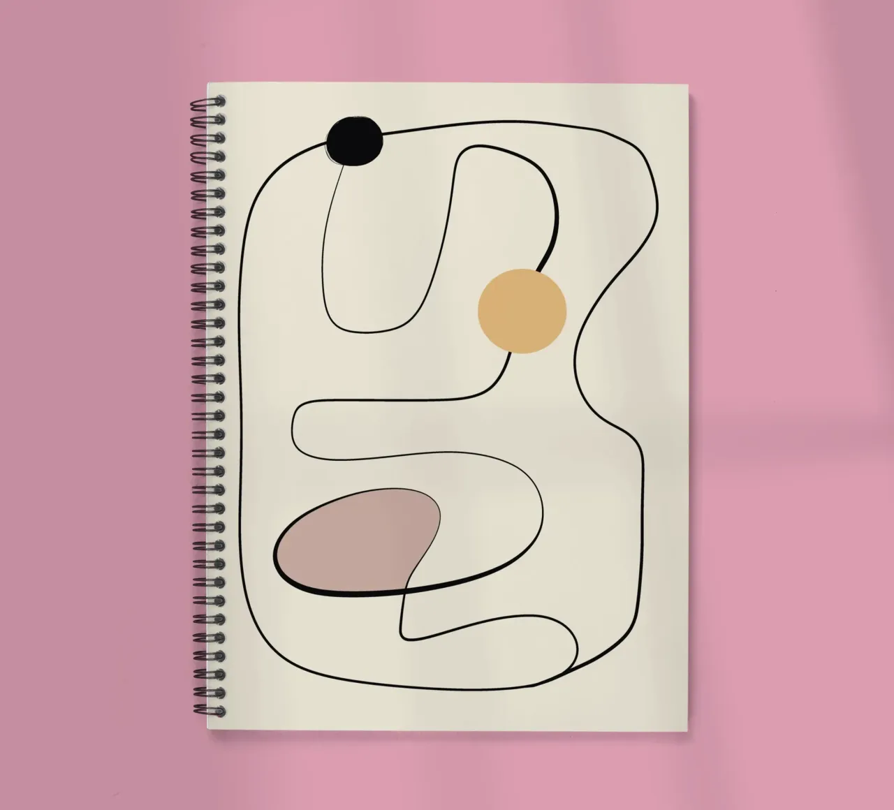 Arte lineal minimalista abstracto 21 cuaderno de espiral de Little Dean
