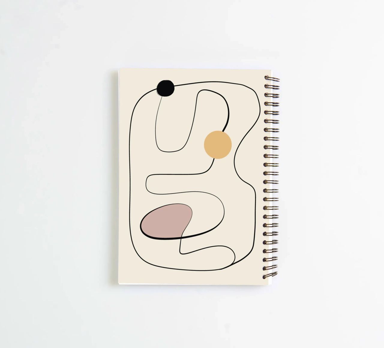 Minimal graceful line art abstract 21 spiral notebook by Little Dean