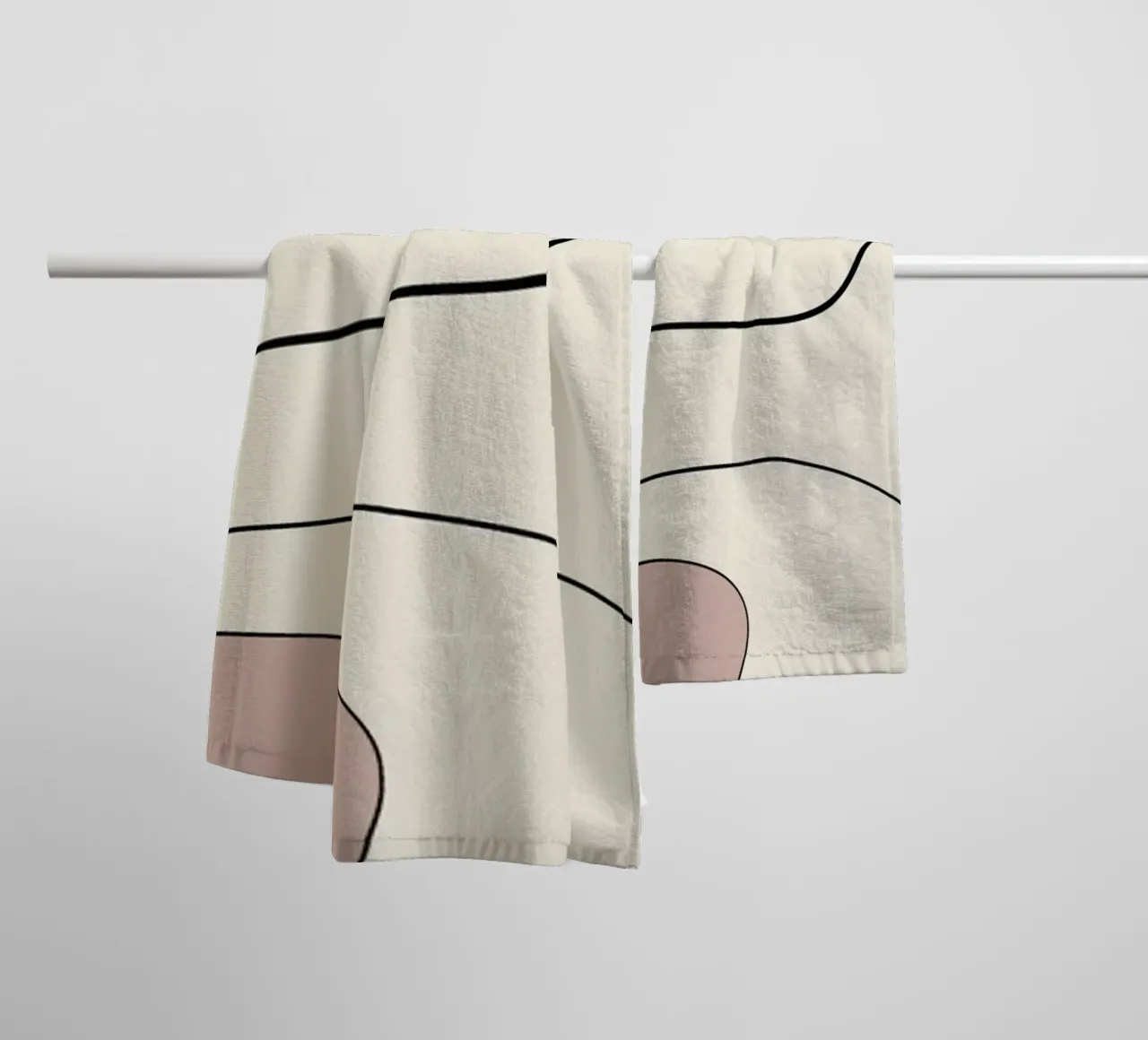 Minimale anmutige Linie Kunst abstrakt 21 Handtuch von Little Dean