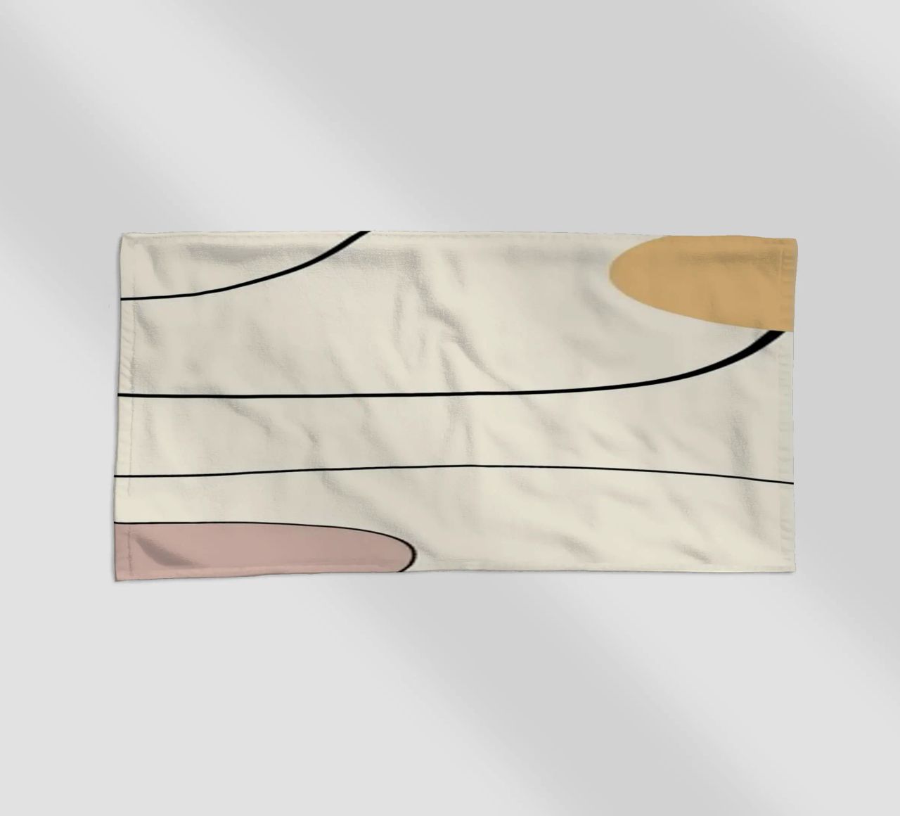 Minimal graceful line art abstract 21 beach towel by Little Dean