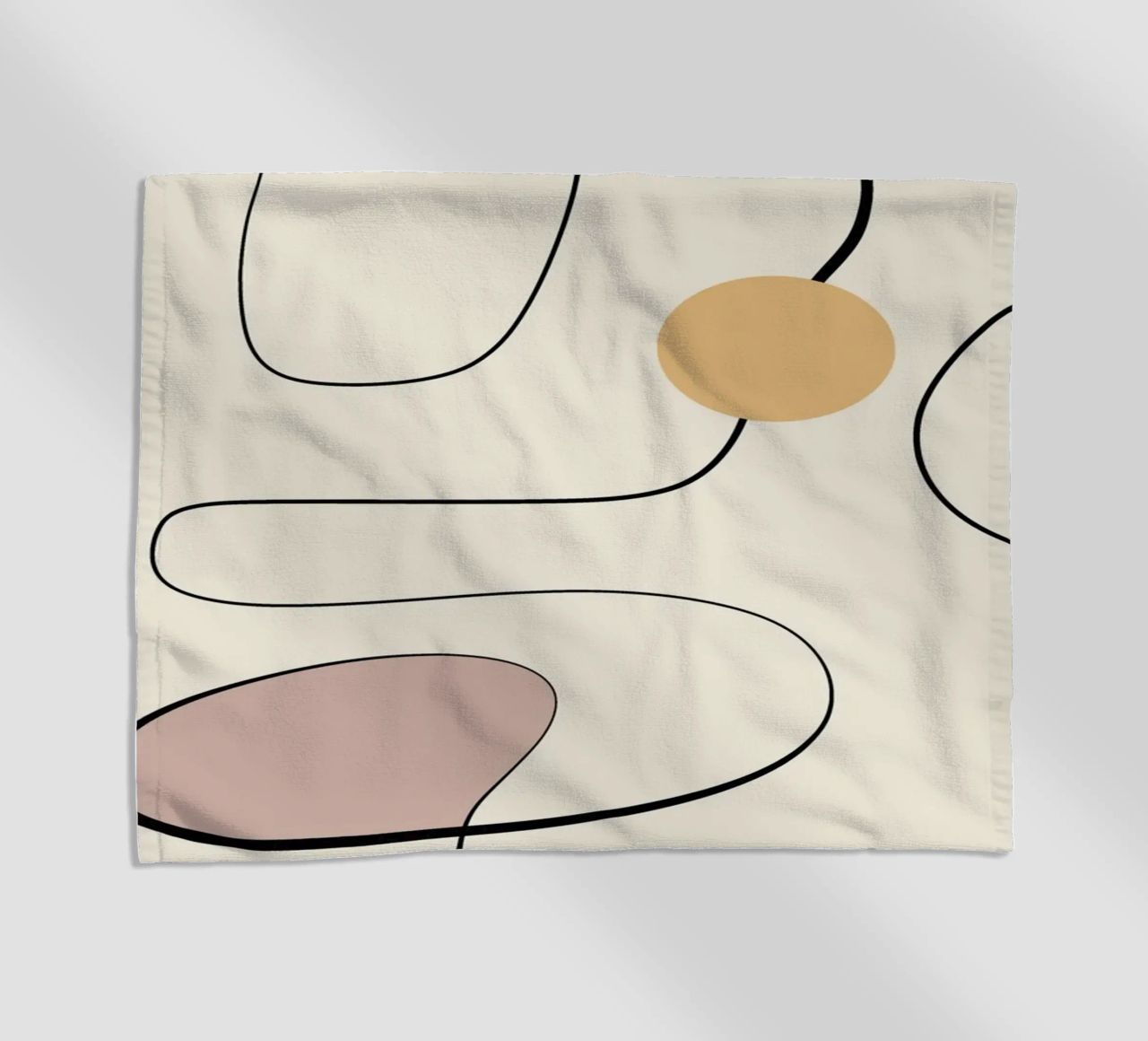 Minimal graceful line art abstract 21 beach towel by Little Dean