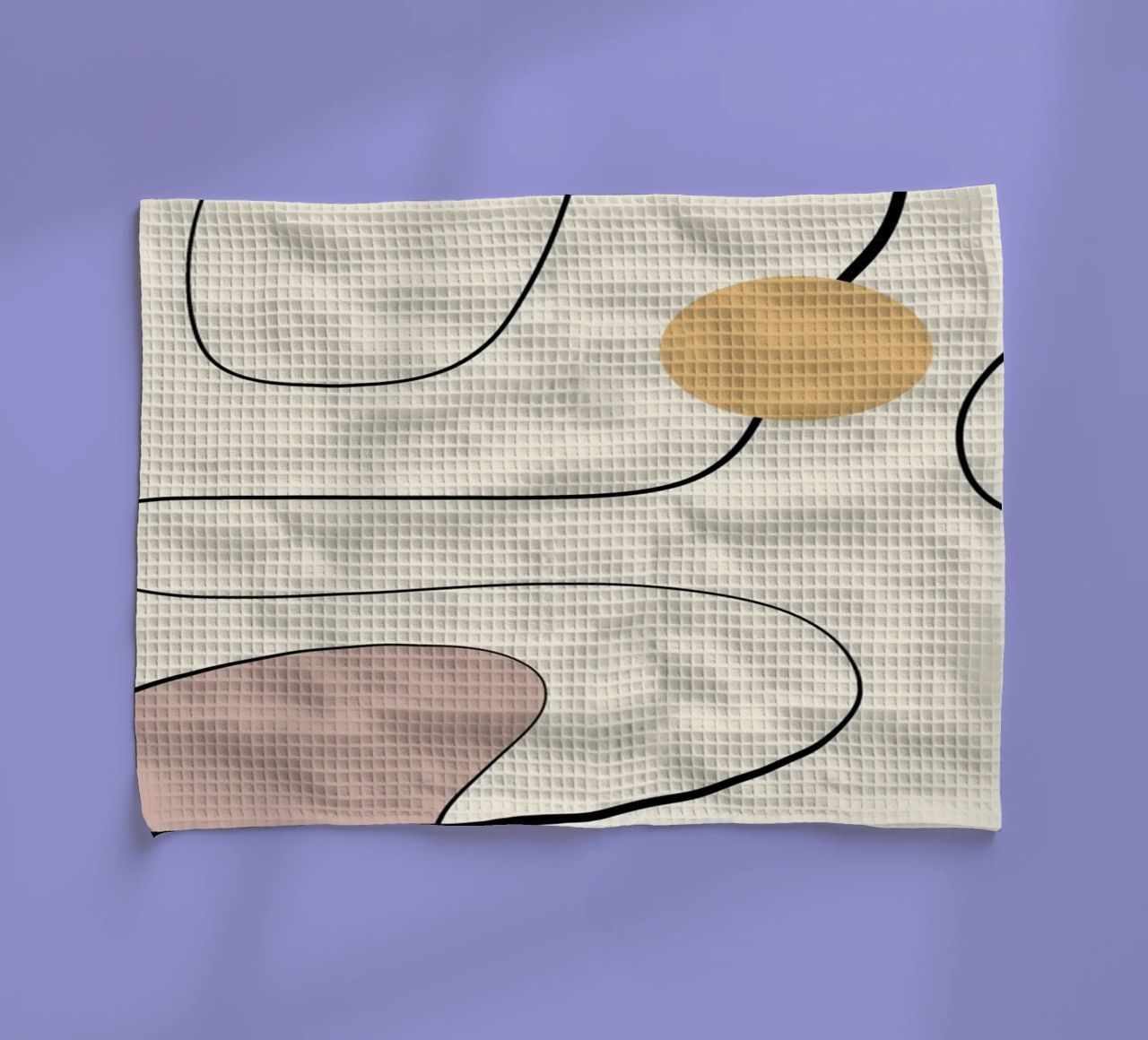 Minimal graceful line art abstract 21 tea towel by Little Dean