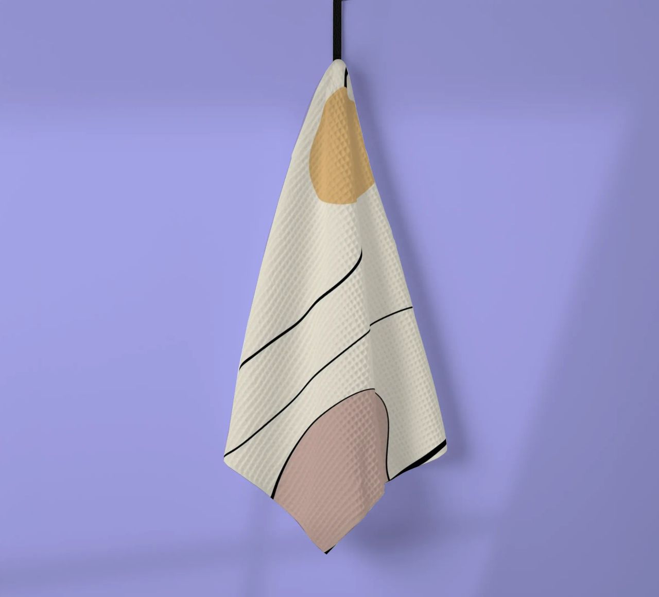 Minimal graceful line art abstract 21 tea towel by Little Dean