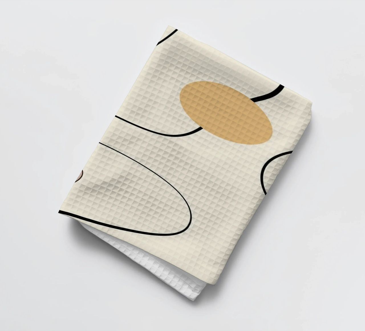 Minimal graceful line art abstract 21 tea towel by Little Dean