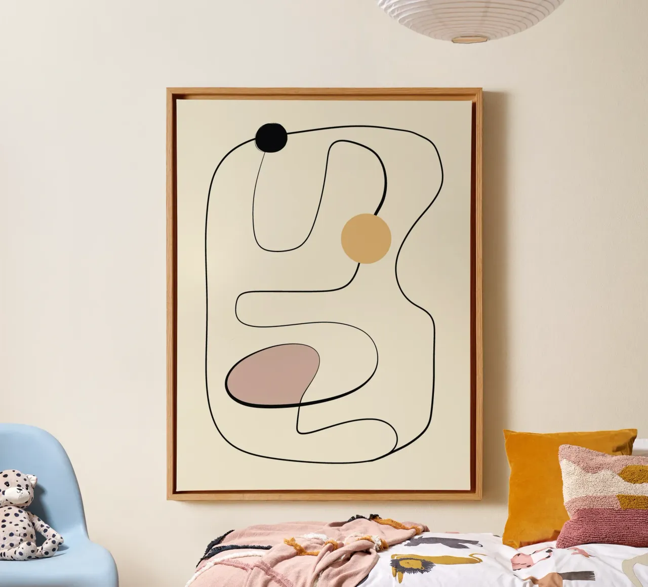 Minimal graceful line art abstract 21 tela con Cornice a cassetta da Little Dean