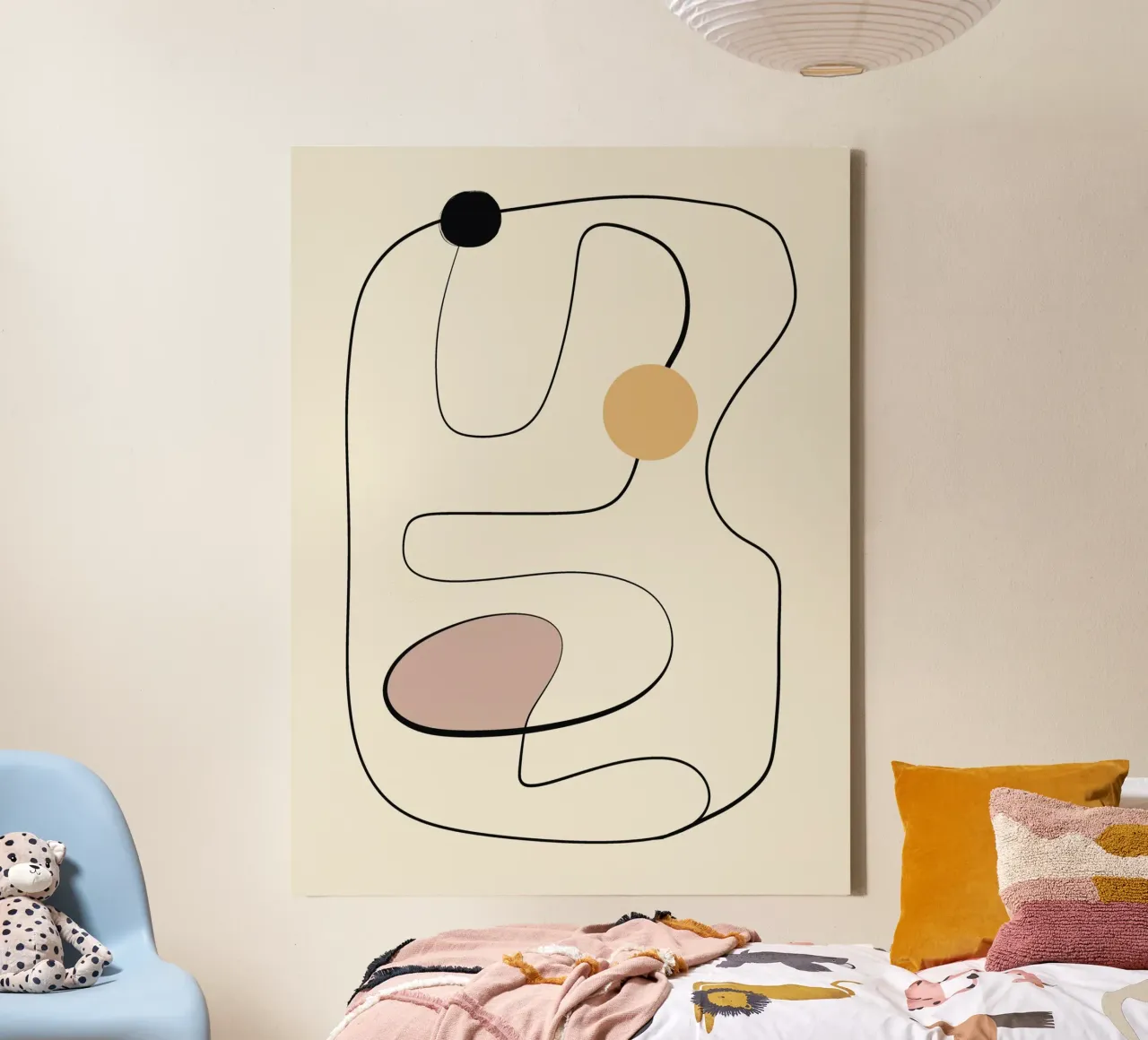 Minimal graceful line art abstract 21 tela con Cornice a cassetta da Little Dean