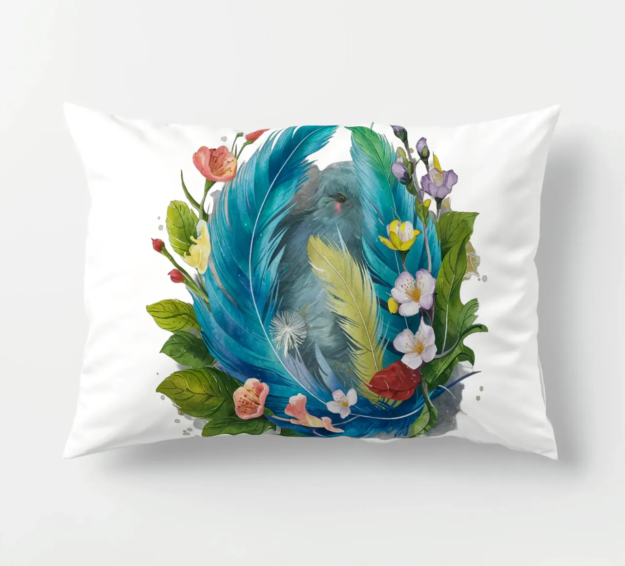 Piume e fiori cuscino da dinem