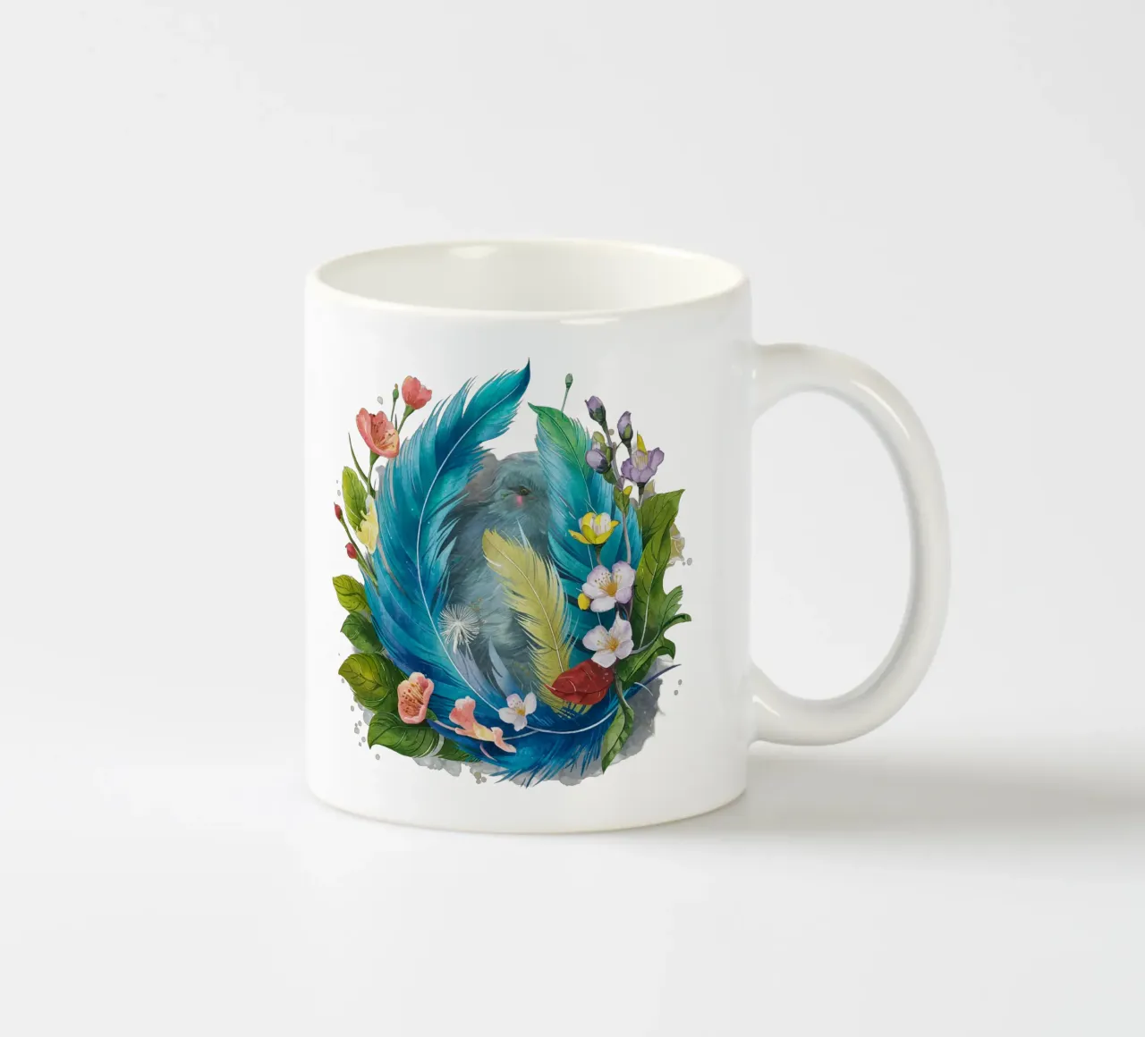 Piume e fiori tazza in ceramica da dinem