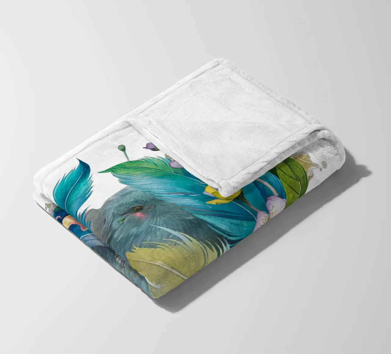 Piume e fiori coperta in pile da dinem