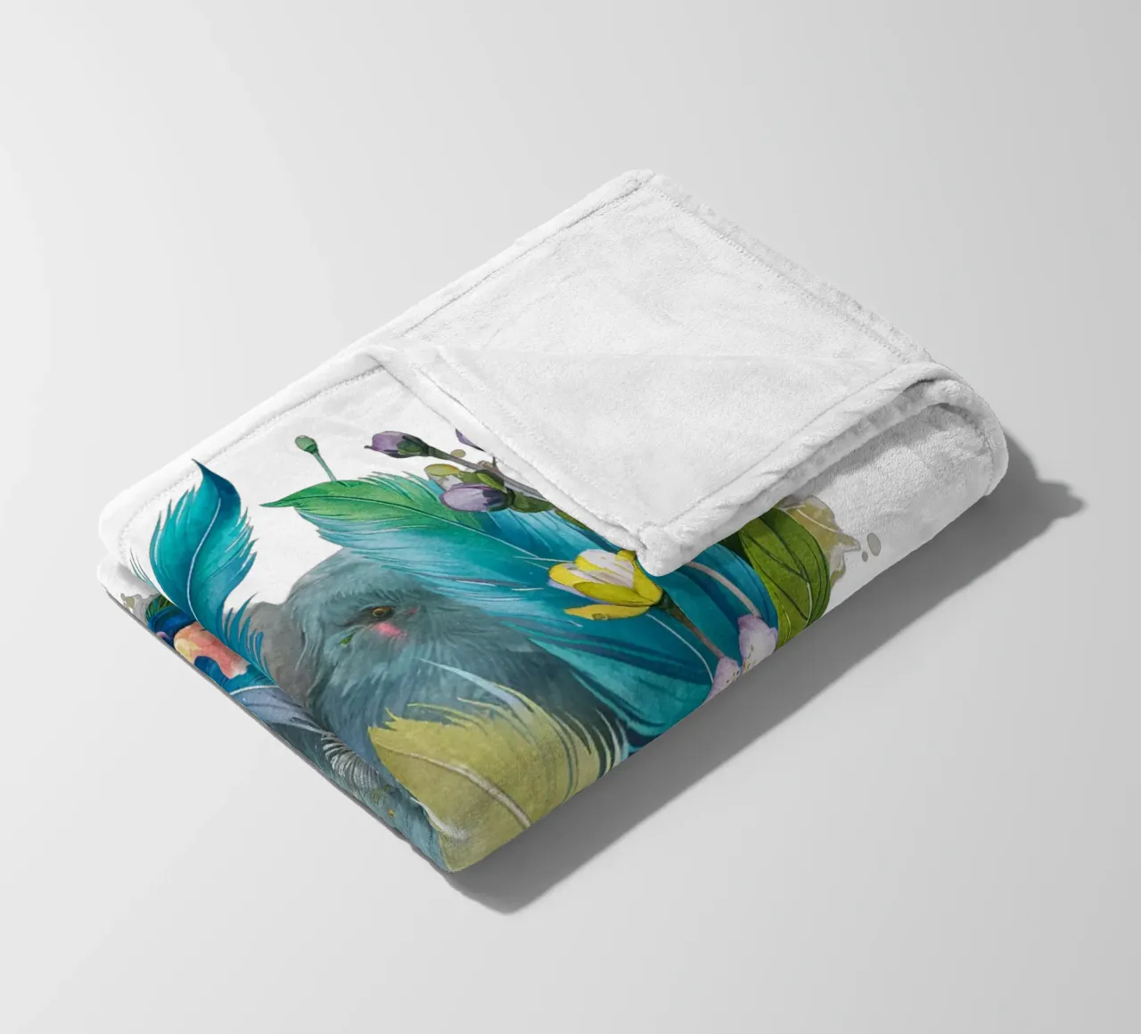 Piume e fiori coperta in pile da dinem