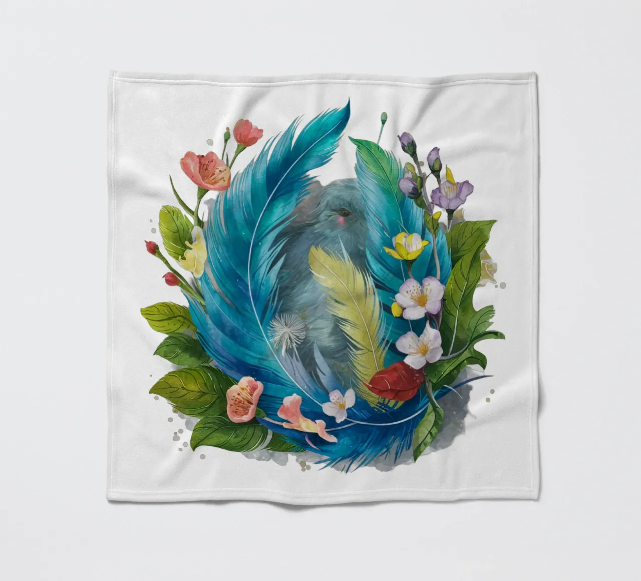 Piume e fiori coperta in pile da dinem