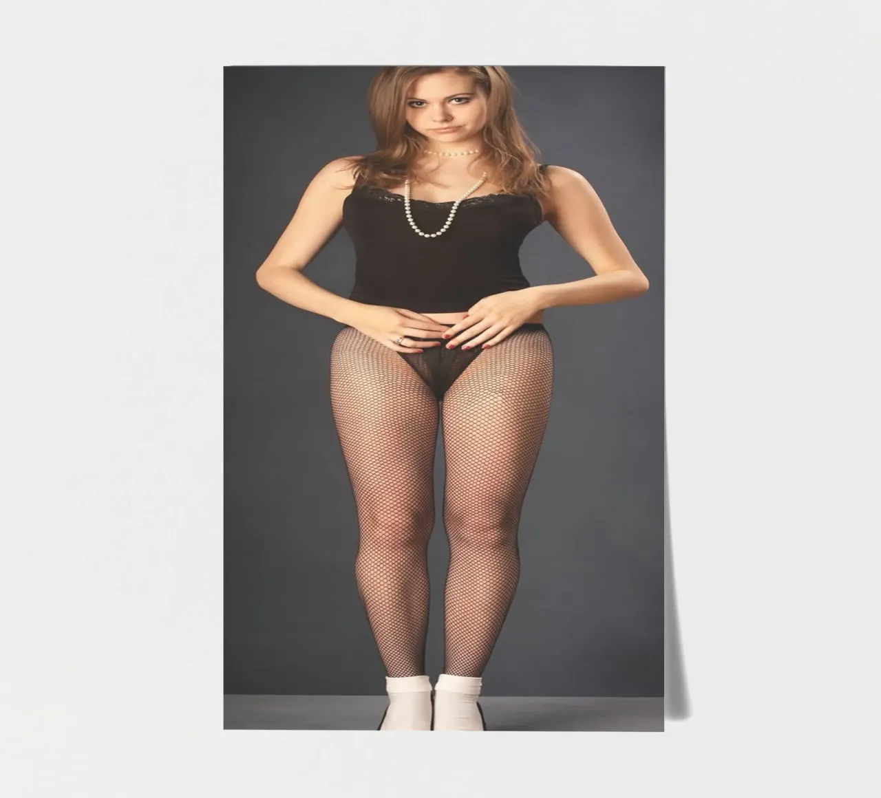 Olivia in Fishnets Stickerbogen von Dave Hare Photography