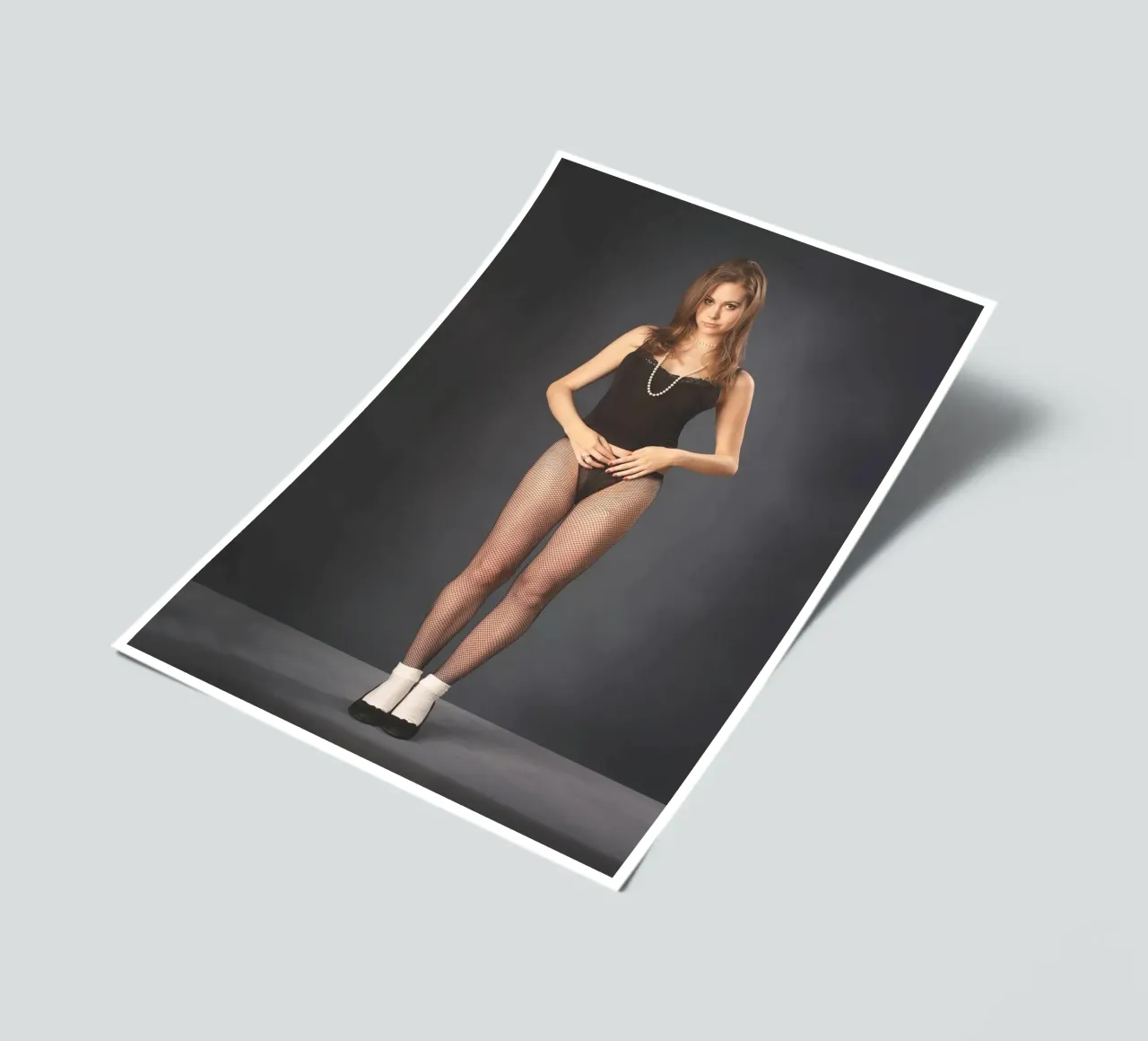 Olivia in Fishnets Stickerbogen von Dave Hare Photography
