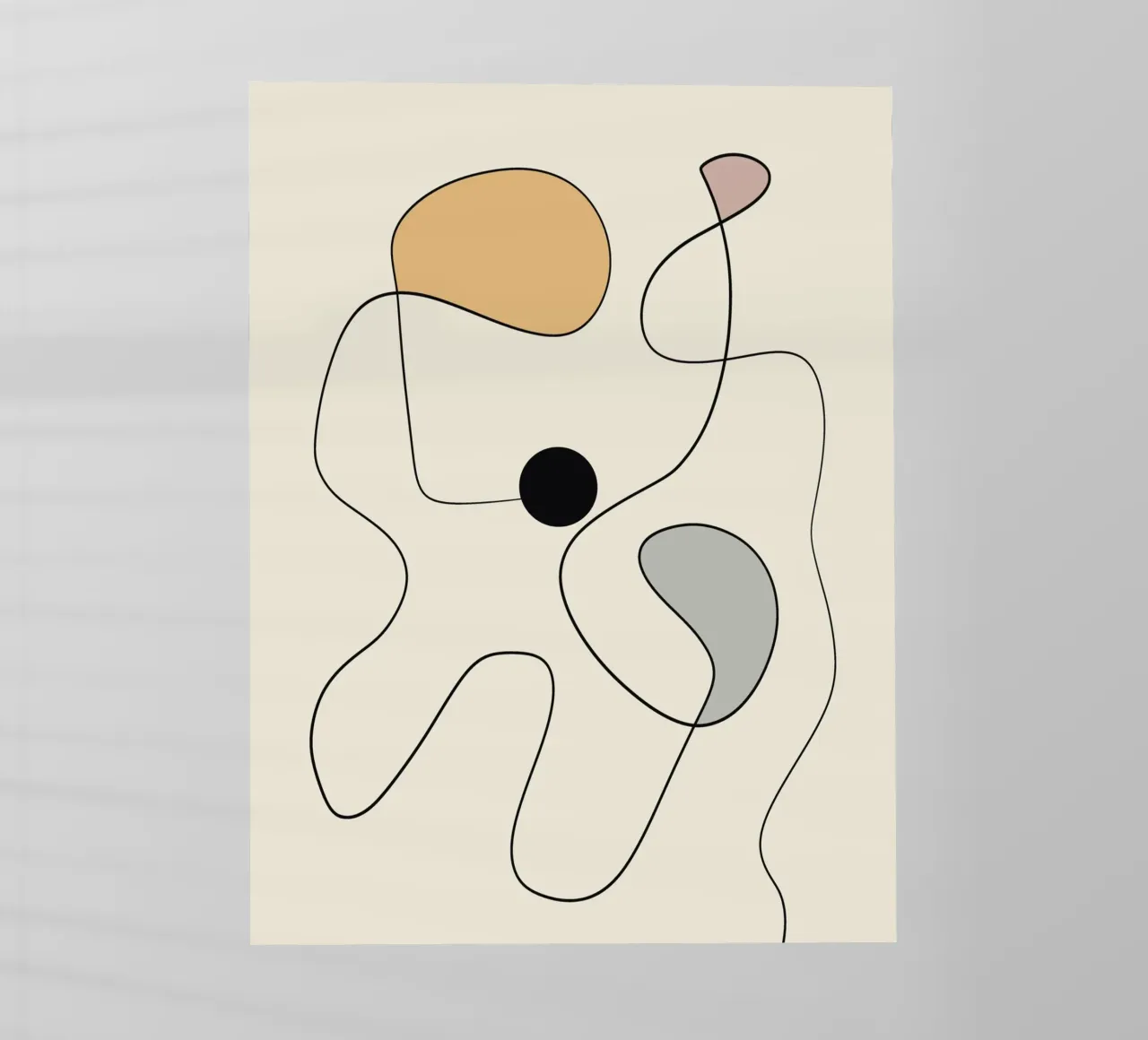 Minimal graceful line art abstract 20 #1 pellicola backlit da Little Dean