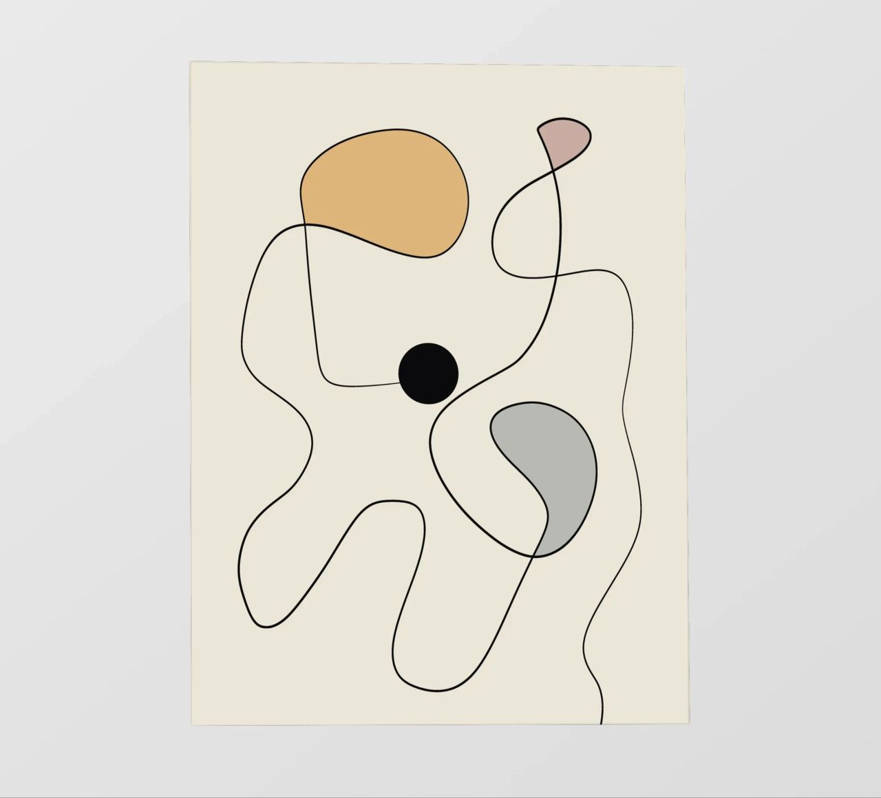 Minimal graceful line art abstract 20 #1 pellicola backlit da Little Dean
