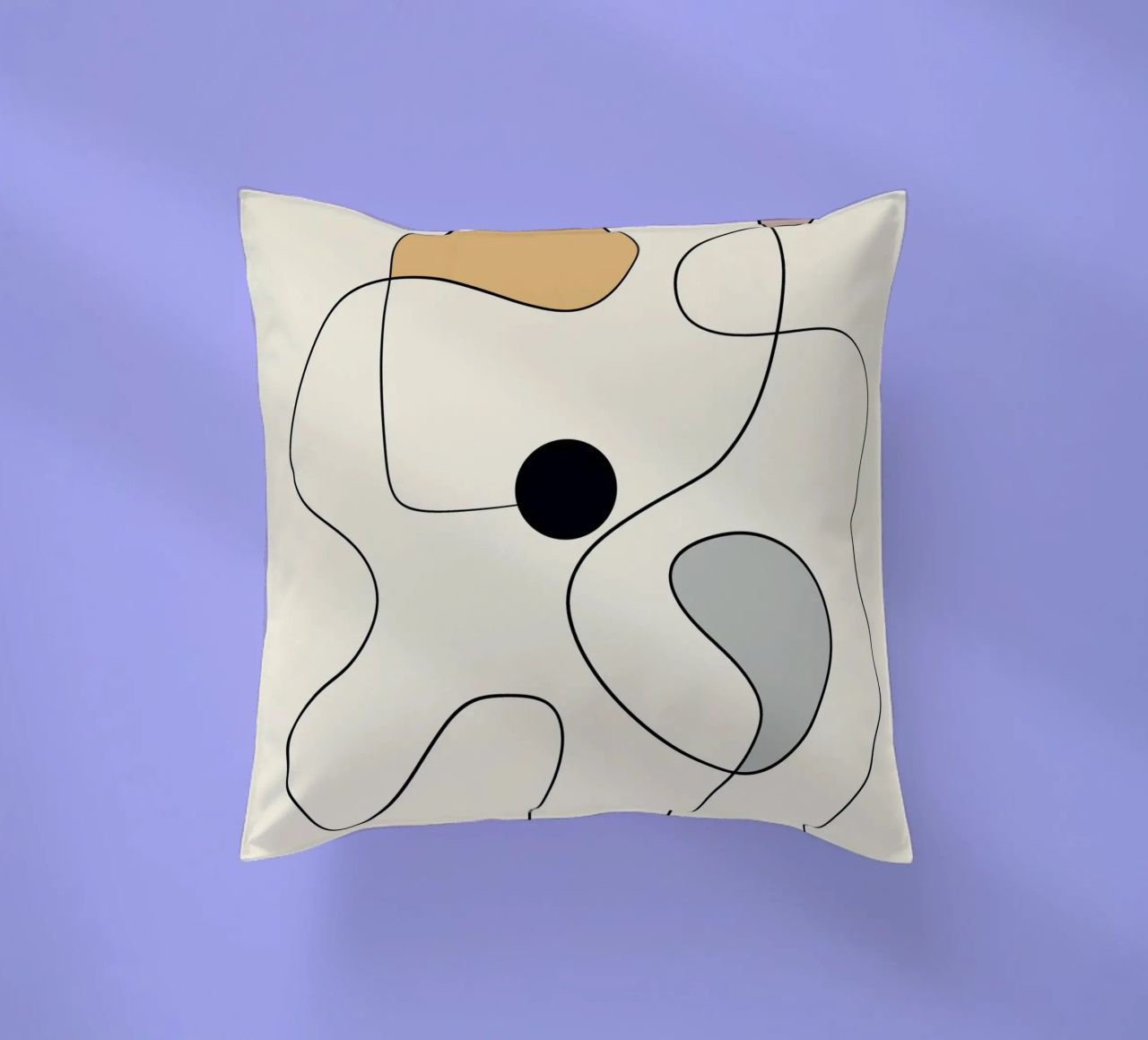 Minimal graceful line art abstract 20 #1 decorative cushion by Little Dean