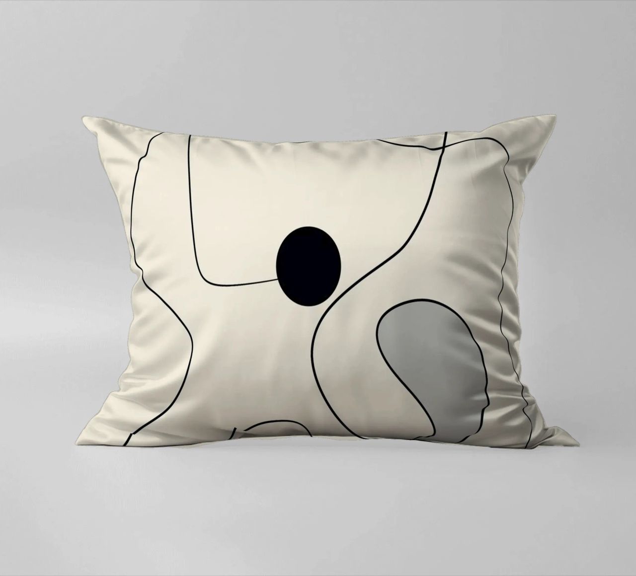 Minimal graceful line art abstract 20 #1 decorative cushion by Little Dean