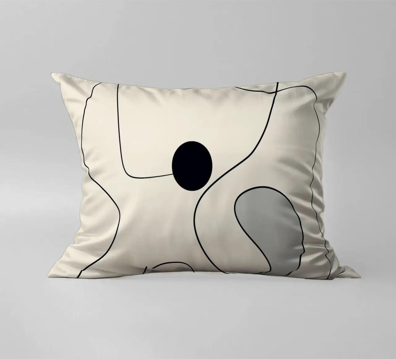 Minimal graceful line art abstract 20 #1 cuscino da Little Dean