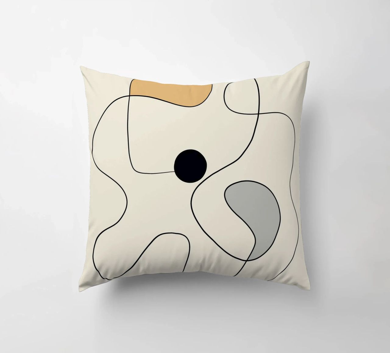 Minimal graceful line art abstract 20 #1 decorative cushion by Little Dean
