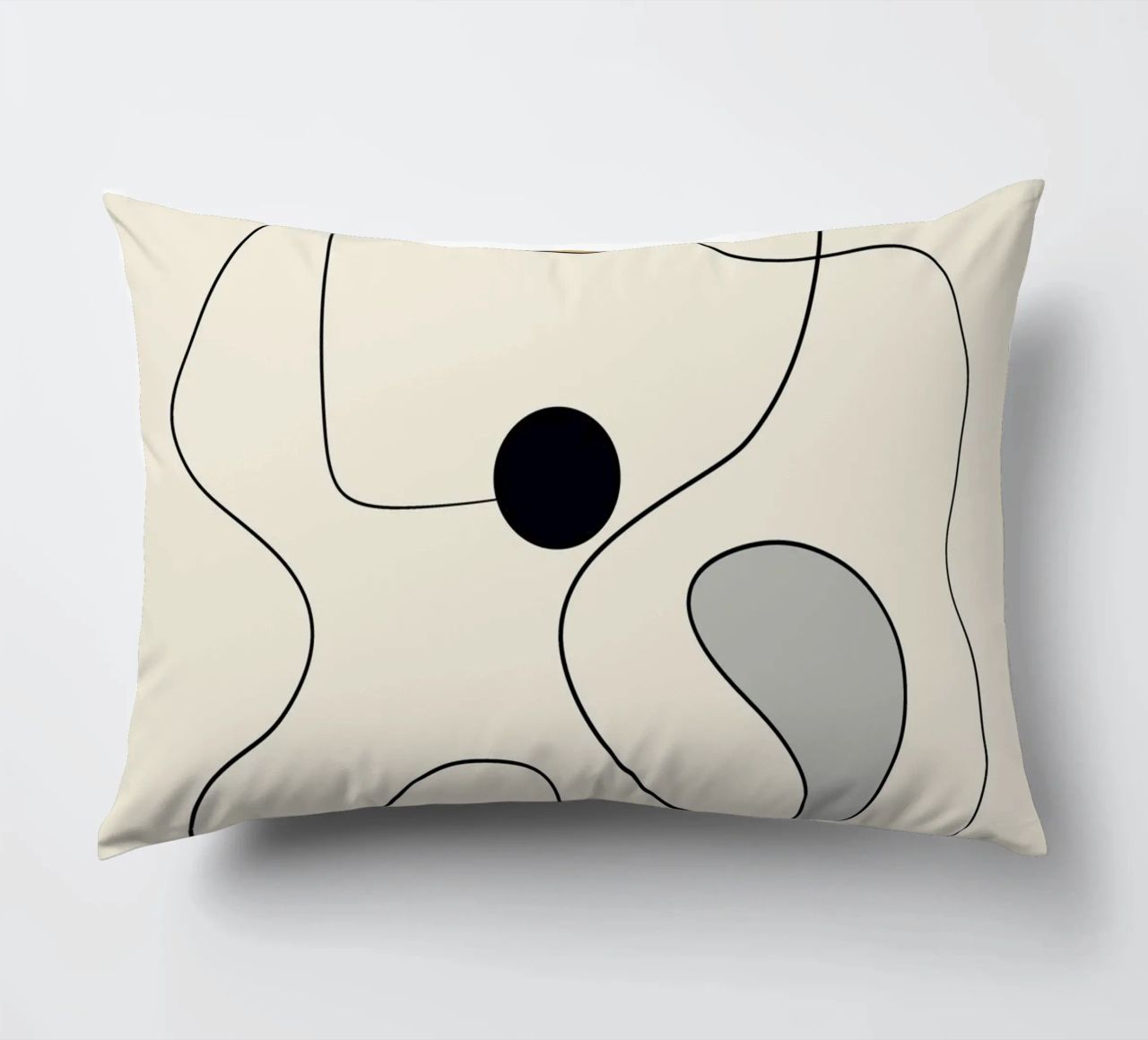 Minimal graceful line art abstract 20 #1 decorative cushion by Little Dean