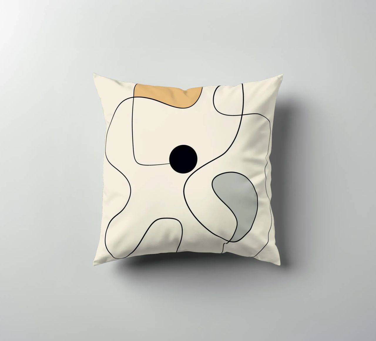 Minimal graceful line art abstract 20 #1 decorative cushion by Little Dean