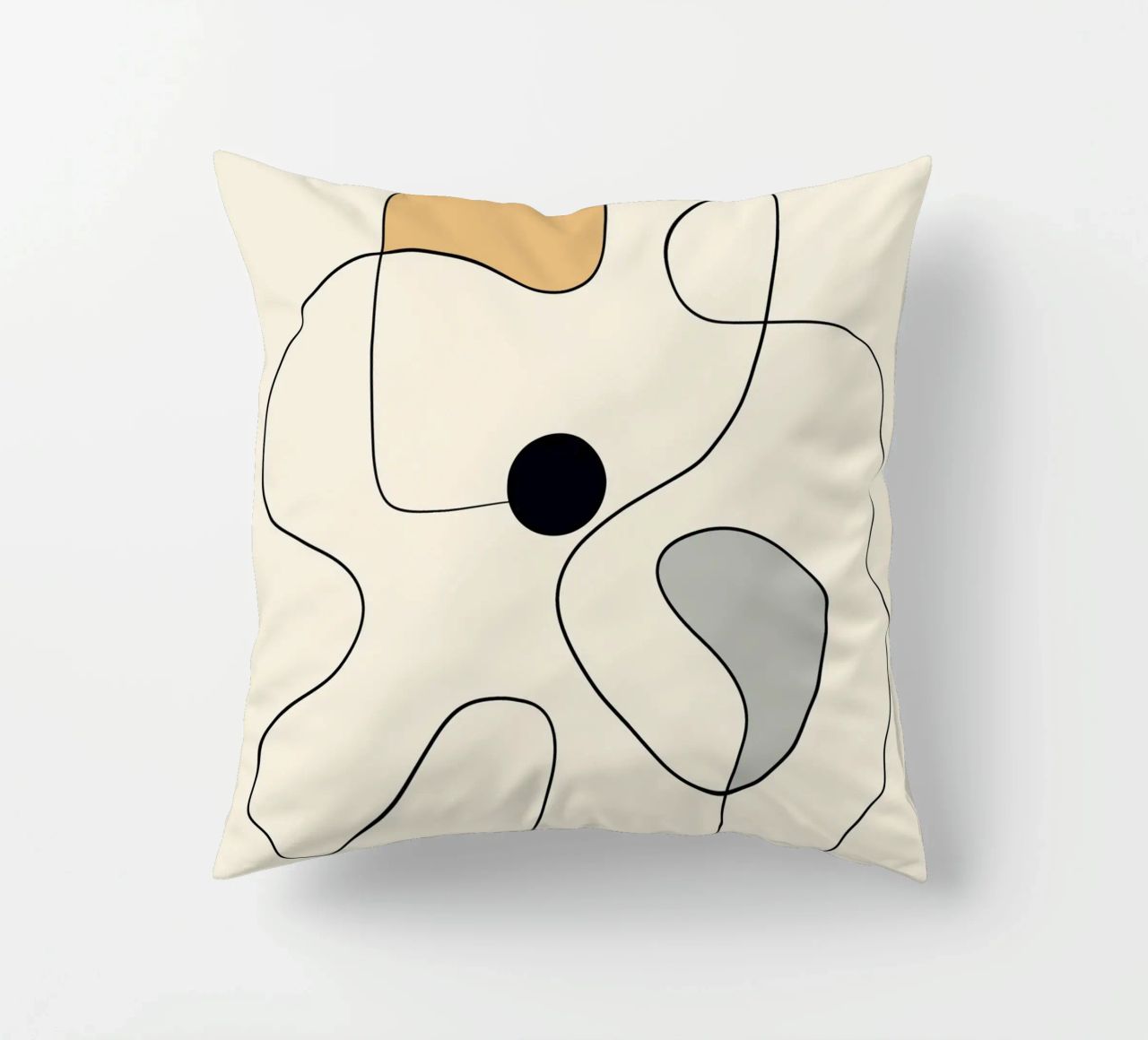 Minimal graceful line art abstract 20 #1 decorative cushion by Little Dean