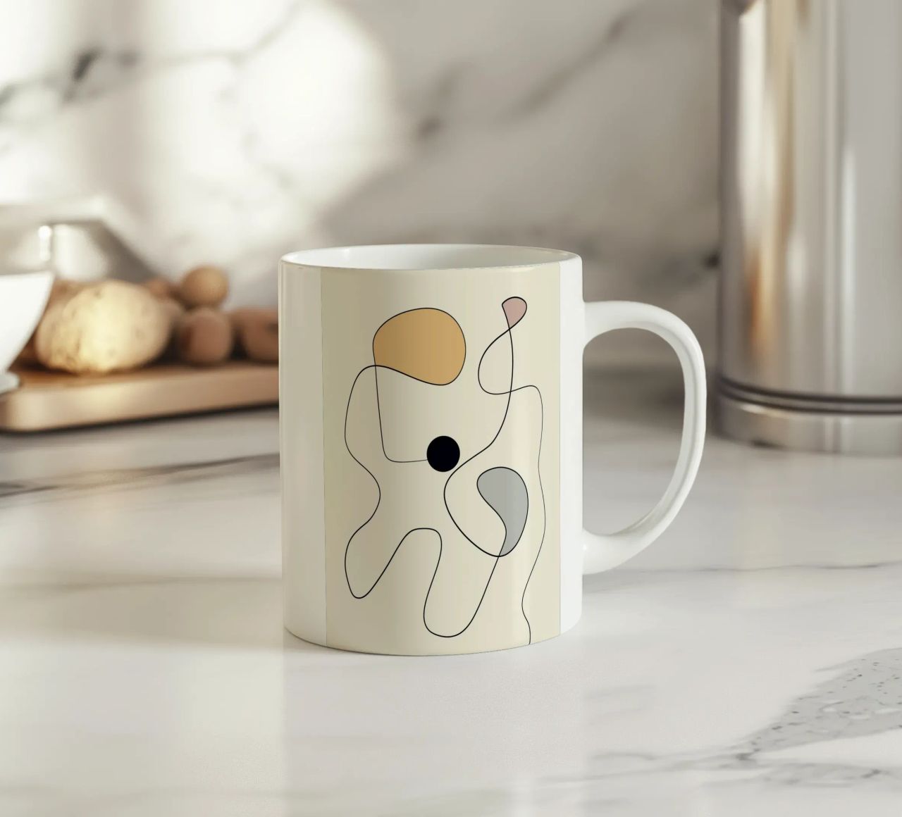 Minimal graceful line art abstract 20 #1 tazza in ceramica da Little Dean