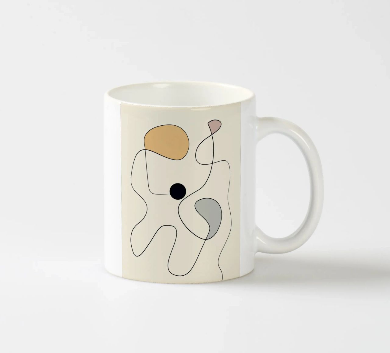 Minimal graceful line art abstract 20 #1 tazza in ceramica da Little Dean