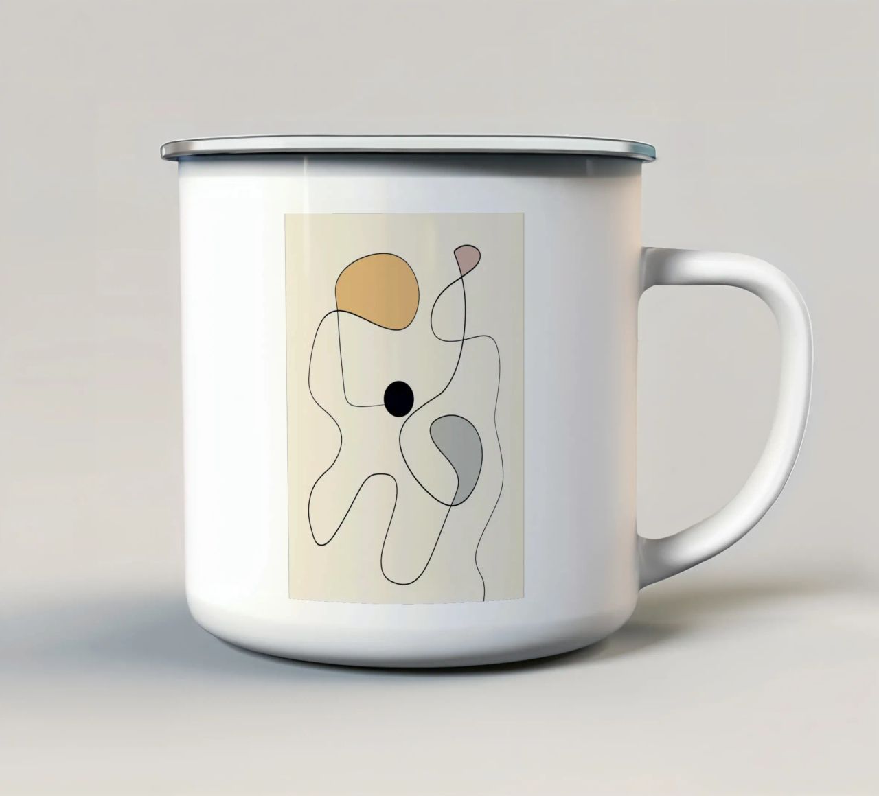 Minimal graceful line art abstract 20 #1 enamel mug by Little Dean