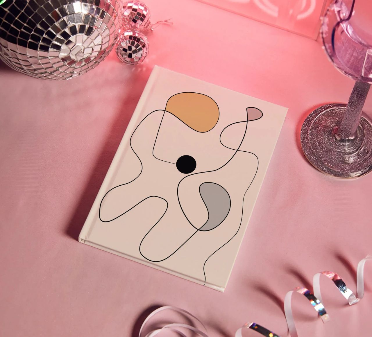 Minimal graceful line art abstract 20 #1 notebook by Little Dean