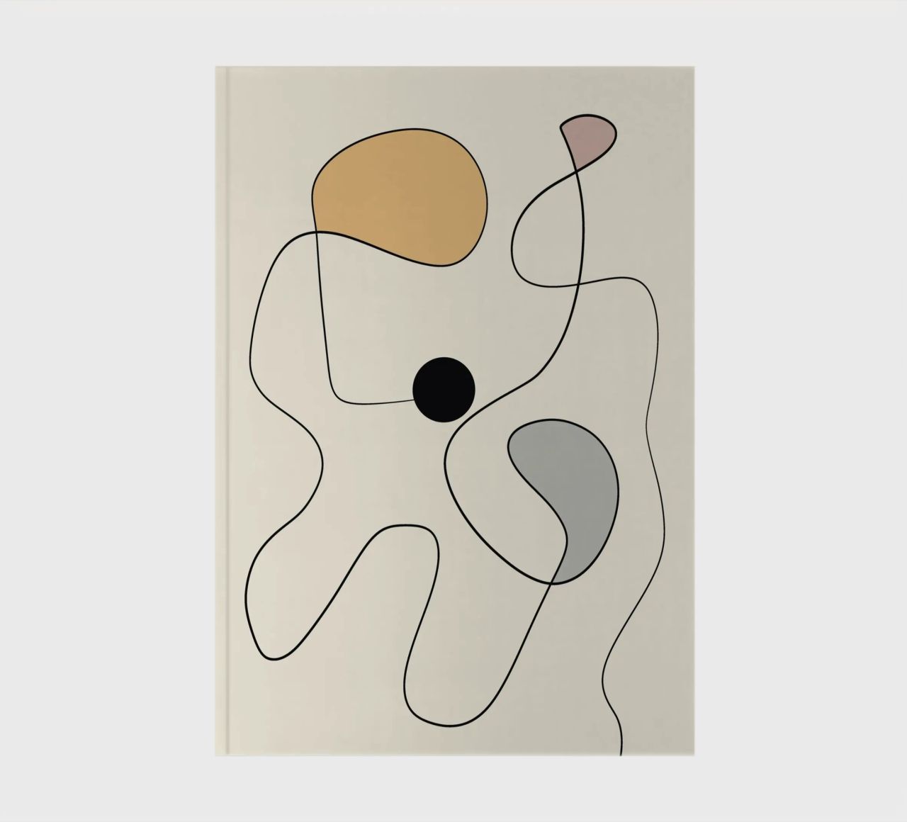 Minimal graceful line art abstract 20 #1 notebook by Little Dean