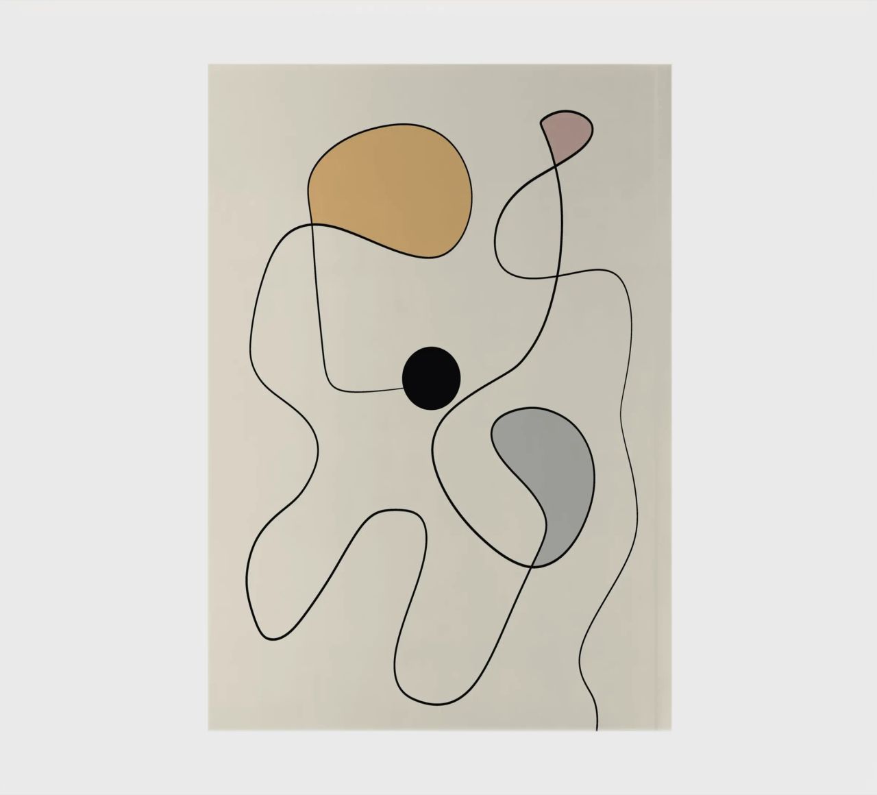 Minimal graceful line art abstract 20 #1 notebook by Little Dean