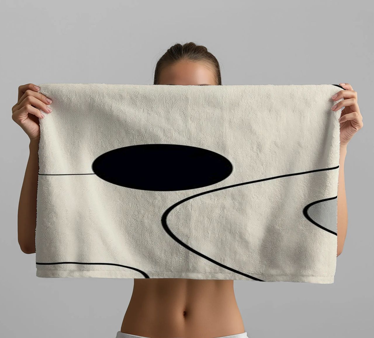 Minimal graceful line art abstract 20 #1 towel by Little Dean